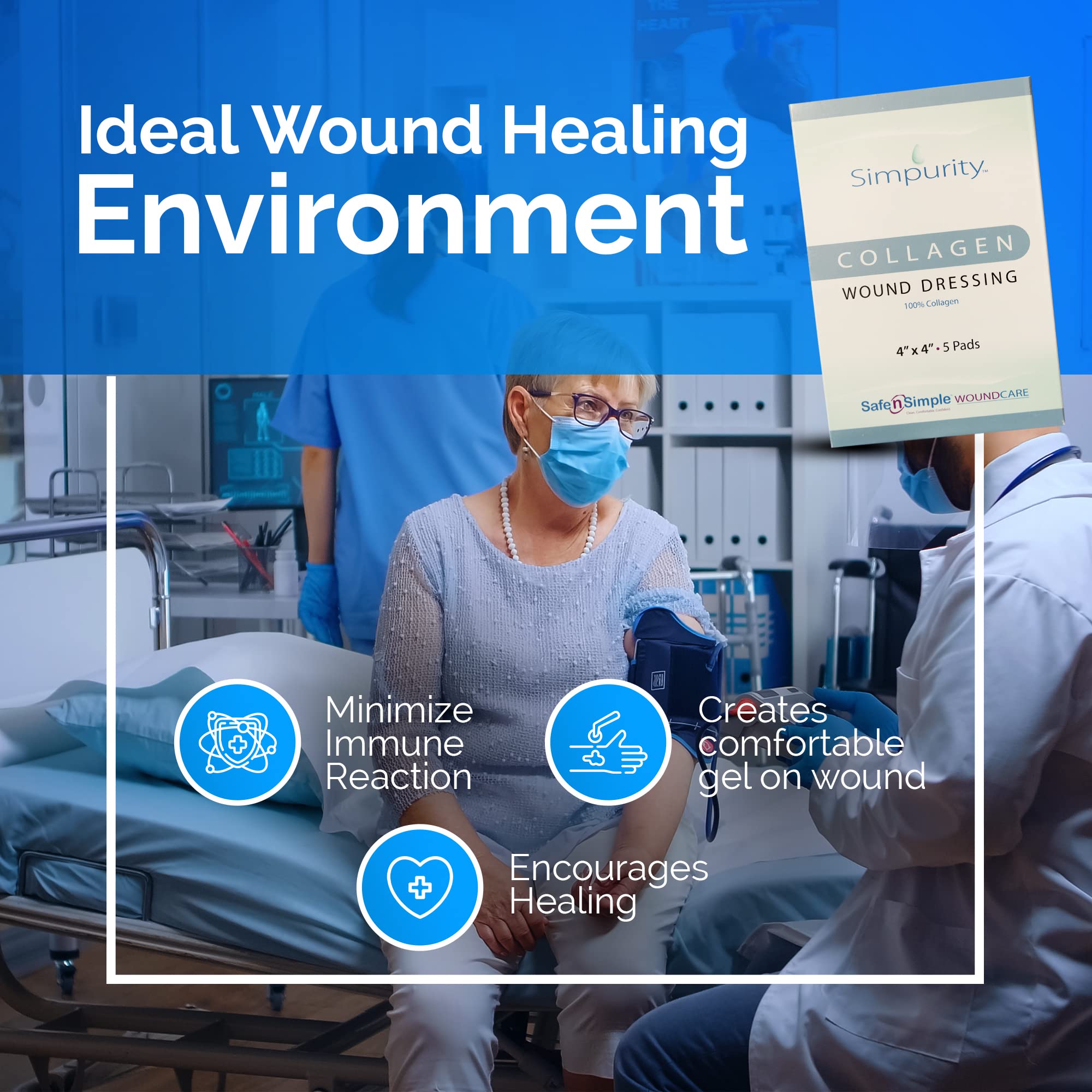 Simpurity Collagen Dressing Powder for Wounds - 1 Gram (10 Pack) | Medical-Grade Collagen Wound Care | Fast Healing for Cuts, Burns & Surgical Wounds | First Aid & Post-Surgery Recovery Essential