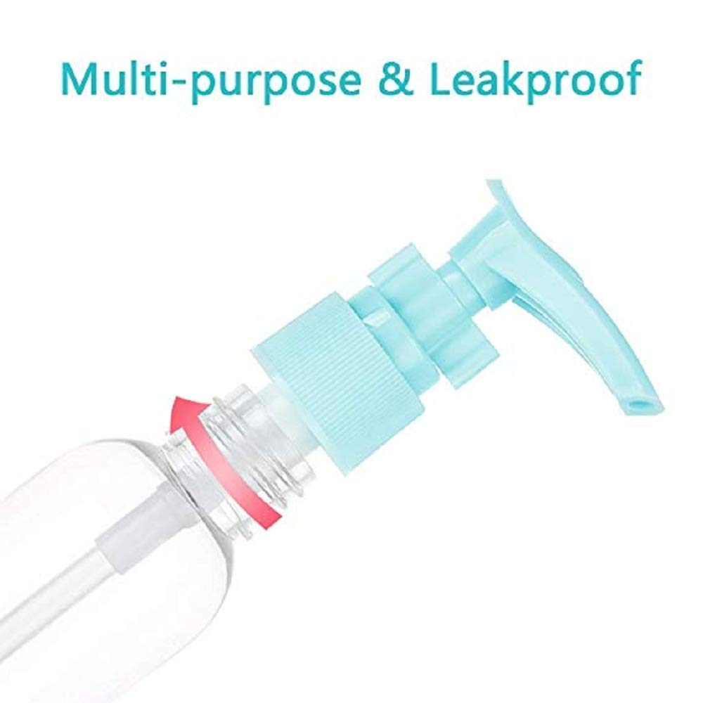 Transparent Refillable Spray Bottles for Toiletries, Cosmetics, Shampoo & Perfume - Fine Mist Empty Reusable Travel Bottle Set with Pouch (Blue) | Perfect for Travel, Gym & Home Organization