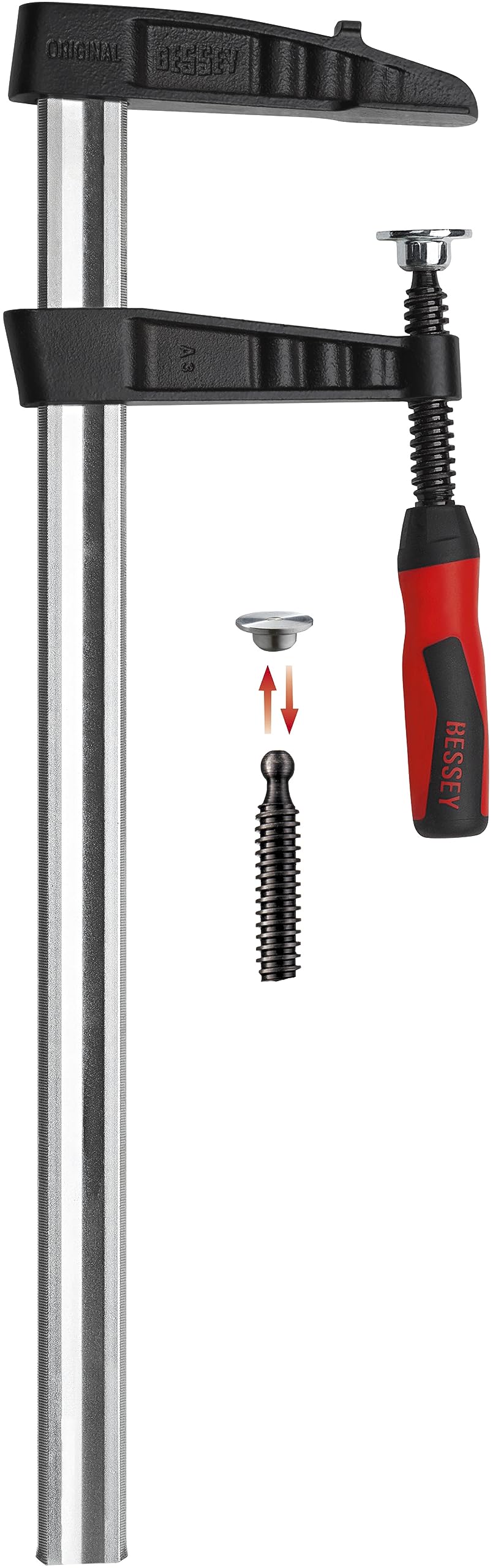 **Heavy Duty Malleable Cast Iron Screw Clamps TGK80-2K - 800mm Opening, 120mm Throat Depth, 35x11mm Rail - Ideal for Woodworking, Metalworking, and DIY Projects**