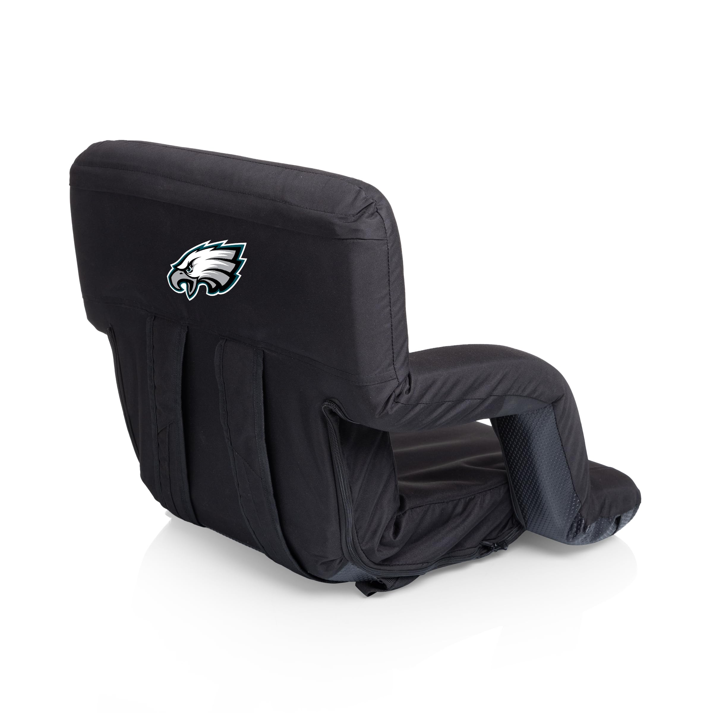 Philadelphia Eagles Ventura Portable Recliner Chair - Lightweight Folding Seat for Outdoor Sports, Tailgating, Camping & Beach Picnics (Black, Officially Licensed NFL Gear)