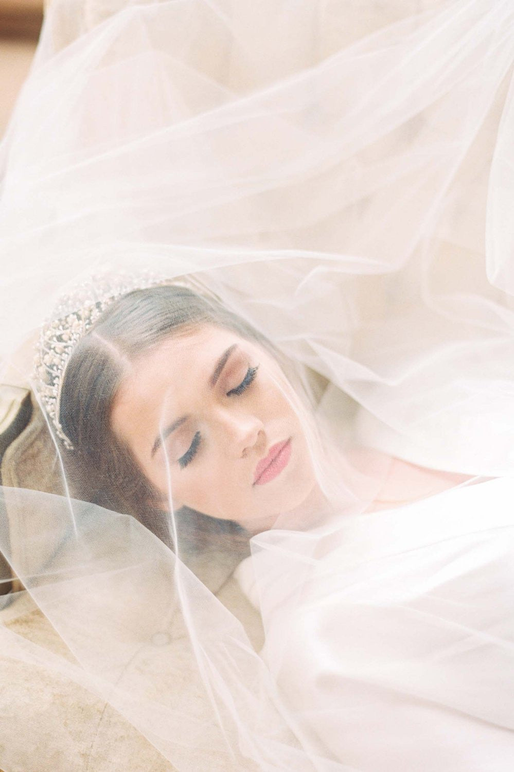 Ethereal Blusher Cathedral Veil - Wide Bridal Wedding Veil for Church Ceremony & Romantic Photos