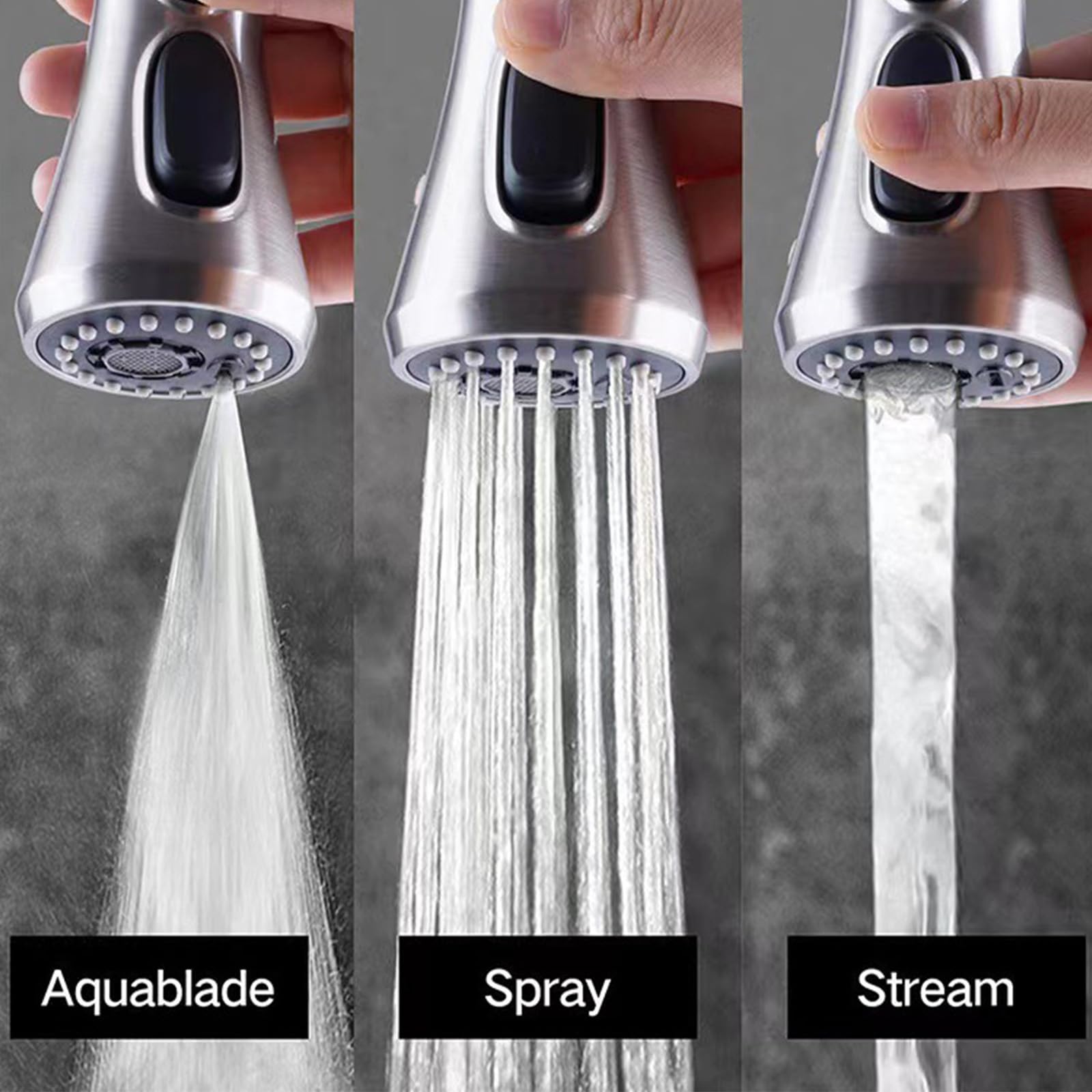 Premium Pull Down Kitchen Faucet Spray Head Replacement - 3-Function Sink Nozzle with 9 Adapters, Fits Moen, Delta, American Standard (Oil Rubbed Bronze) - Perfect for Dishwashing, Food Prep & Sink Cleaning
