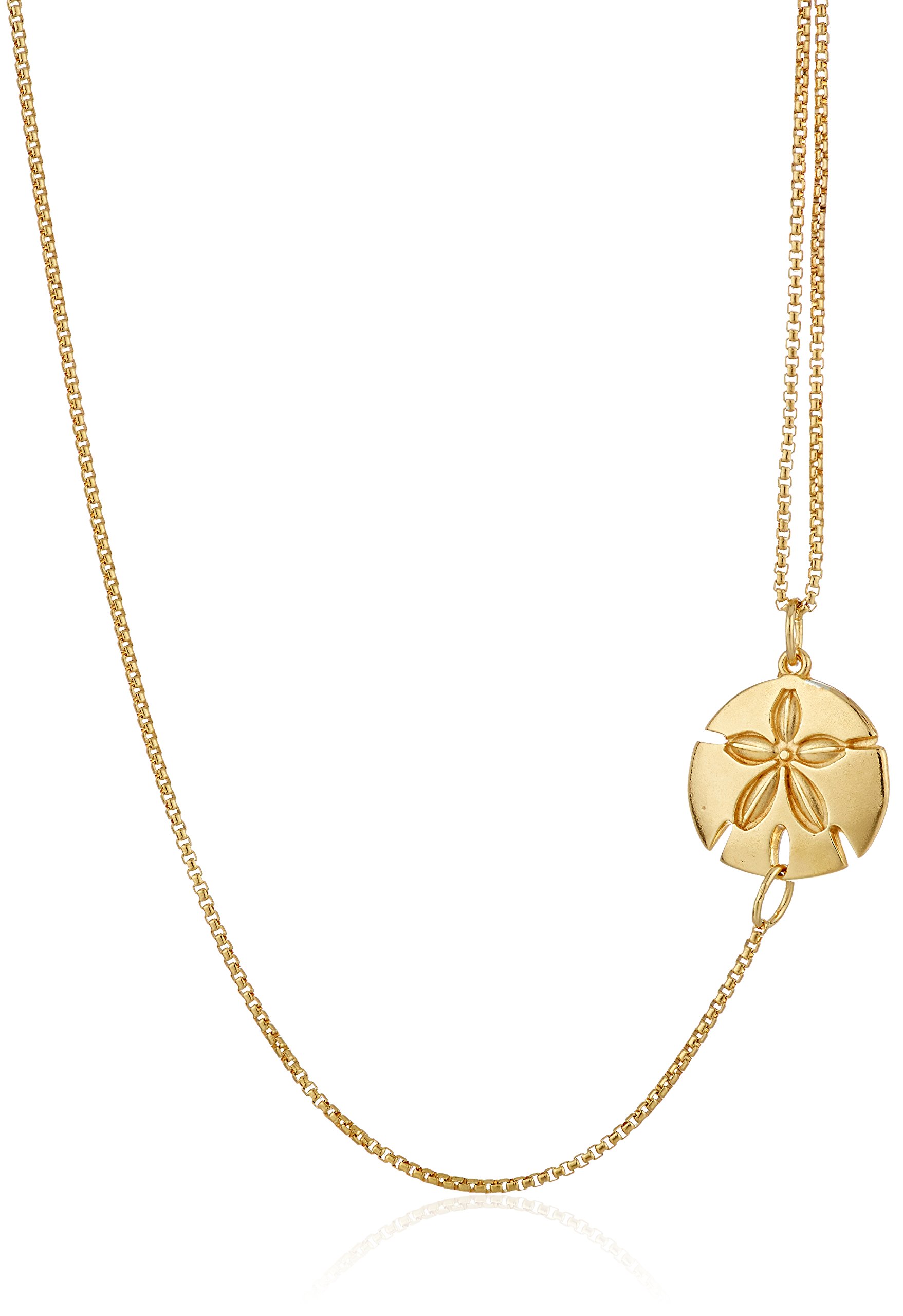 Alex and Ani Sand Dollar 14K Gold Pull Chain Necklace – Elegant Layering Jewelry for Beach Vacations & Summer Outfits