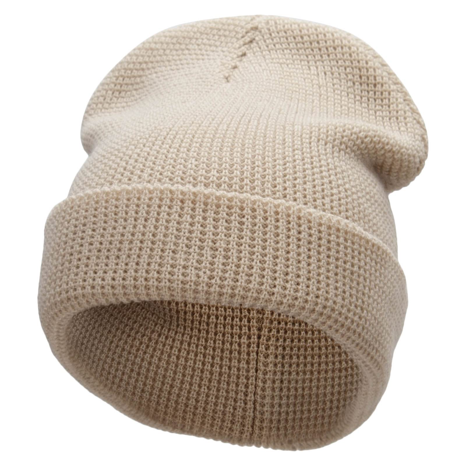 Warm Waffle Knit Cuff Beanie Hat for Men & Women - Winter Fashion Accessory for Outdoor Activities, Skiing, and Cold Weather