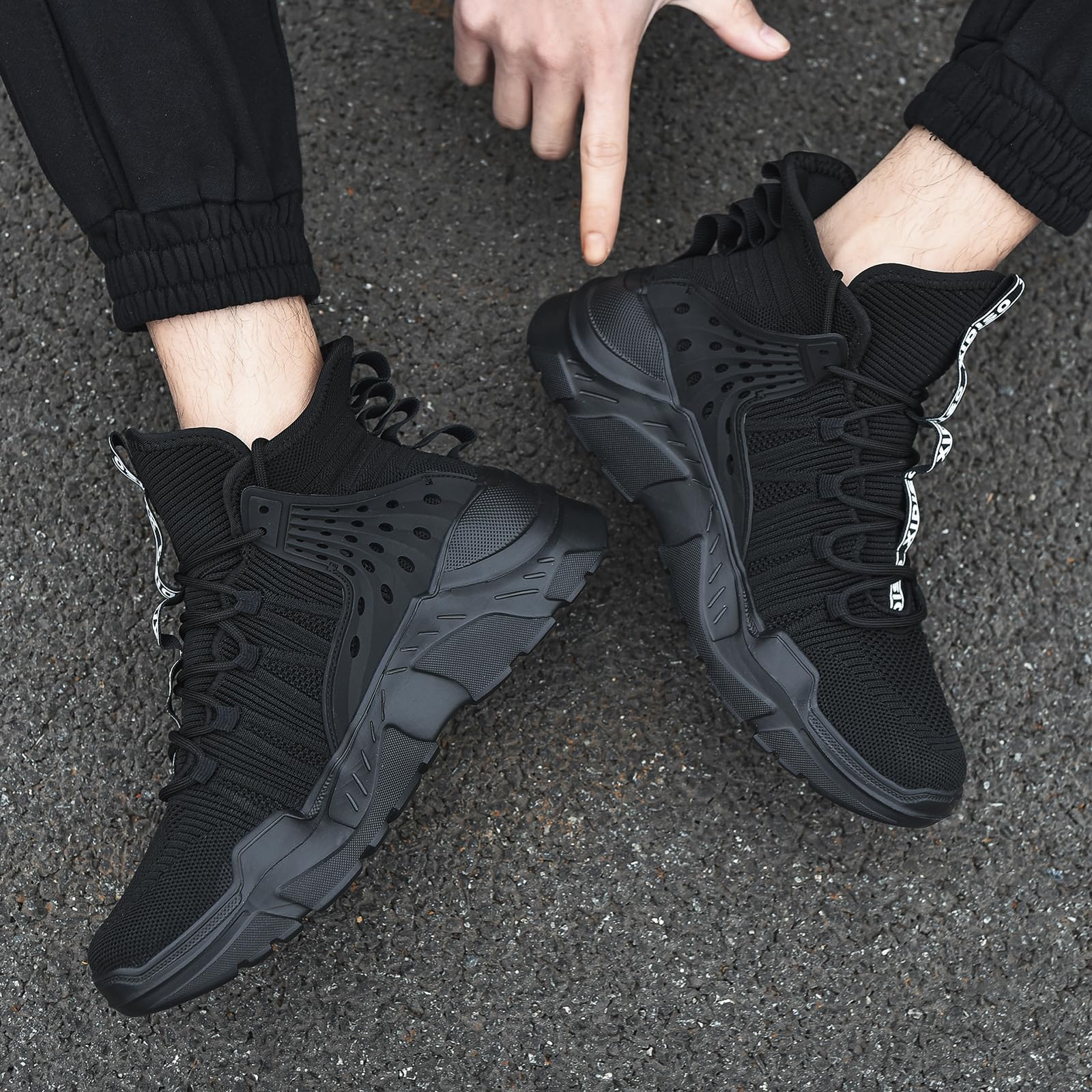 SANNAX Men's High Top Running Shoes - Lightweight Non-Slip Athletic Sneakers for Walking, Tennis & Gym Workouts | Breathable Sock Design for Sports & Casual Wear