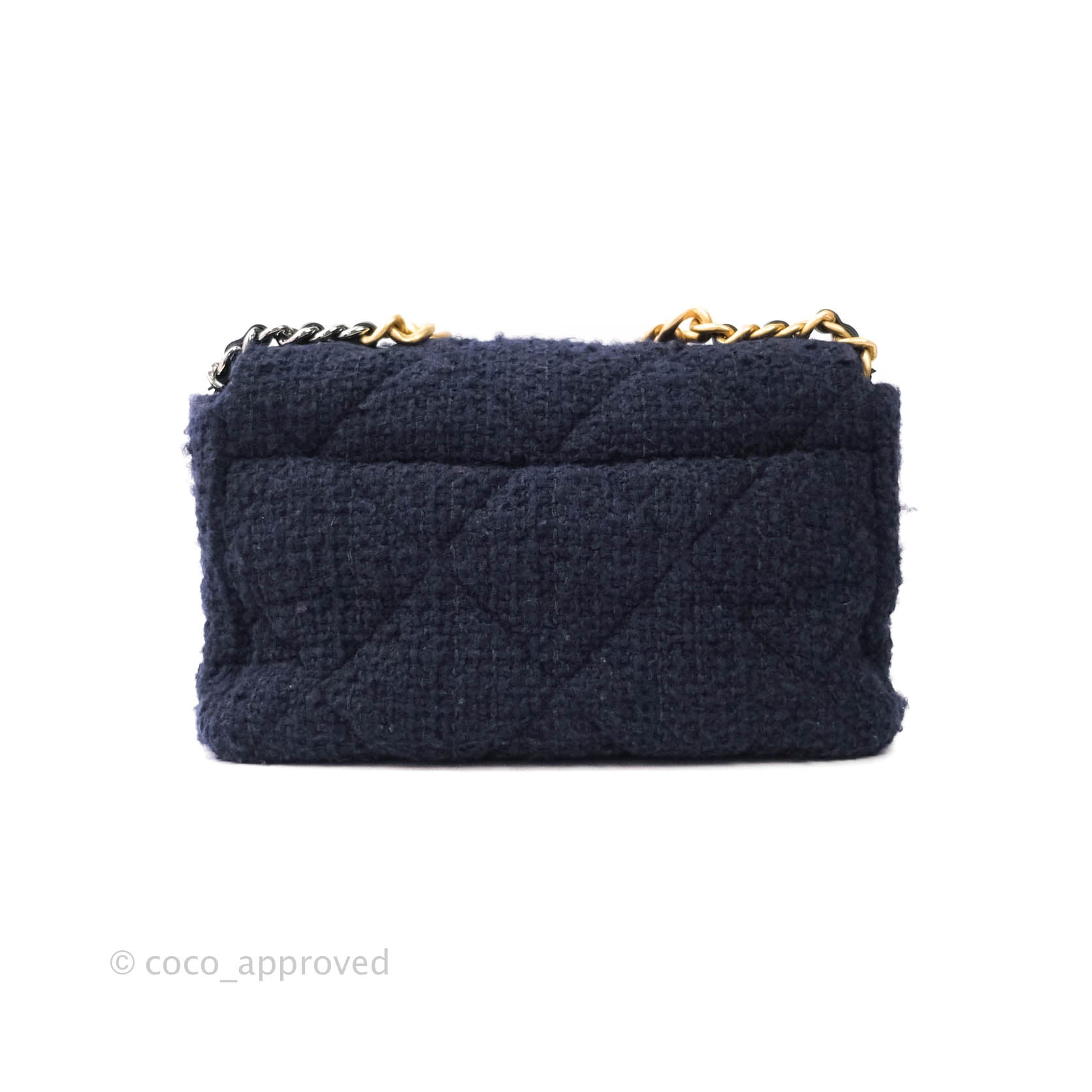 Chanel 19 Medium Flap Bag in Navy Tweed with Mixed Hardware - Luxury Designer Handbag for Women, Perfect for Work, Evening Events & Special Occasions