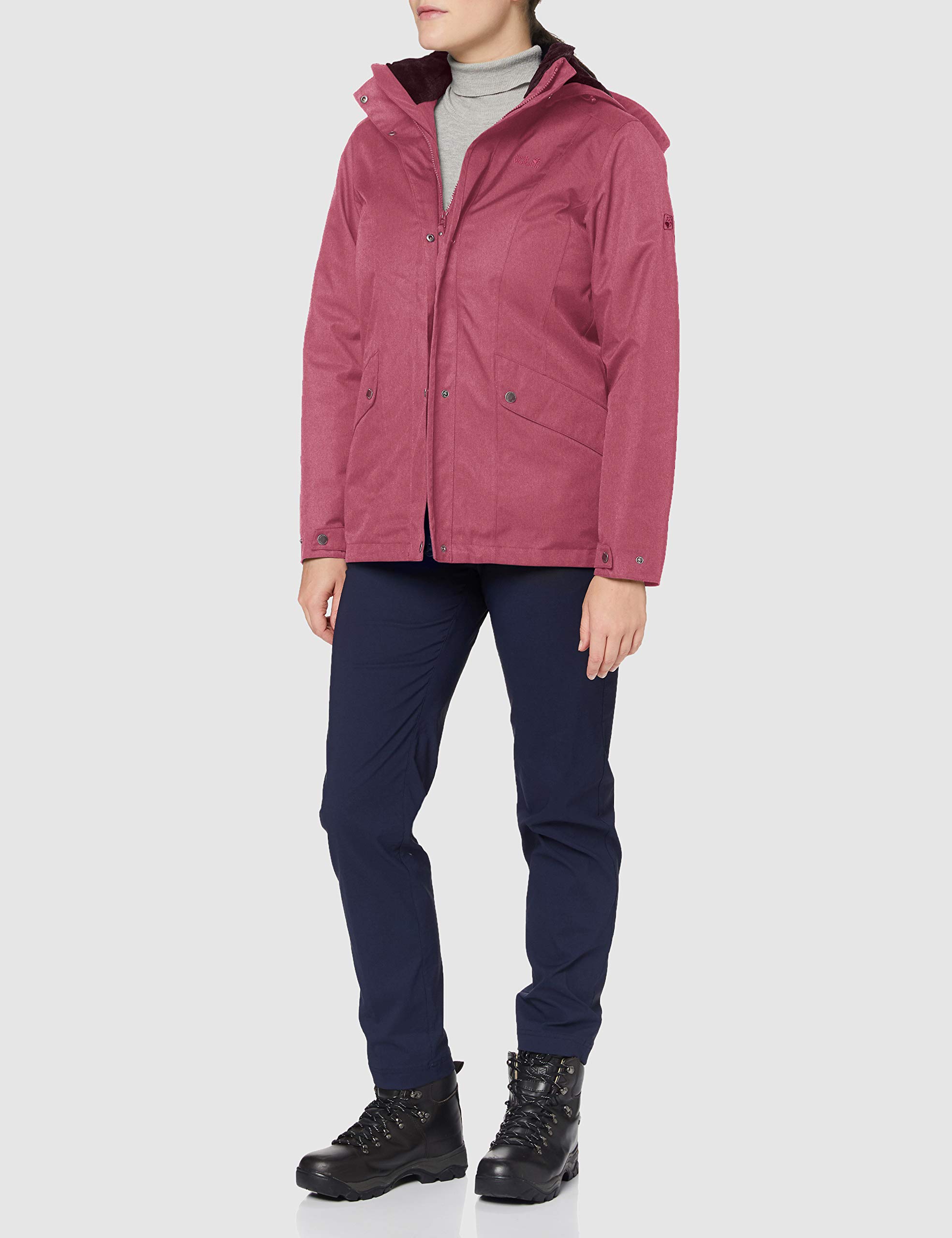Jack Wolfskin Women's Park Avenue Waterproof Windproof Jacket - Lightweight Winter Coat for Hiking, Travel & Outdoor Activities