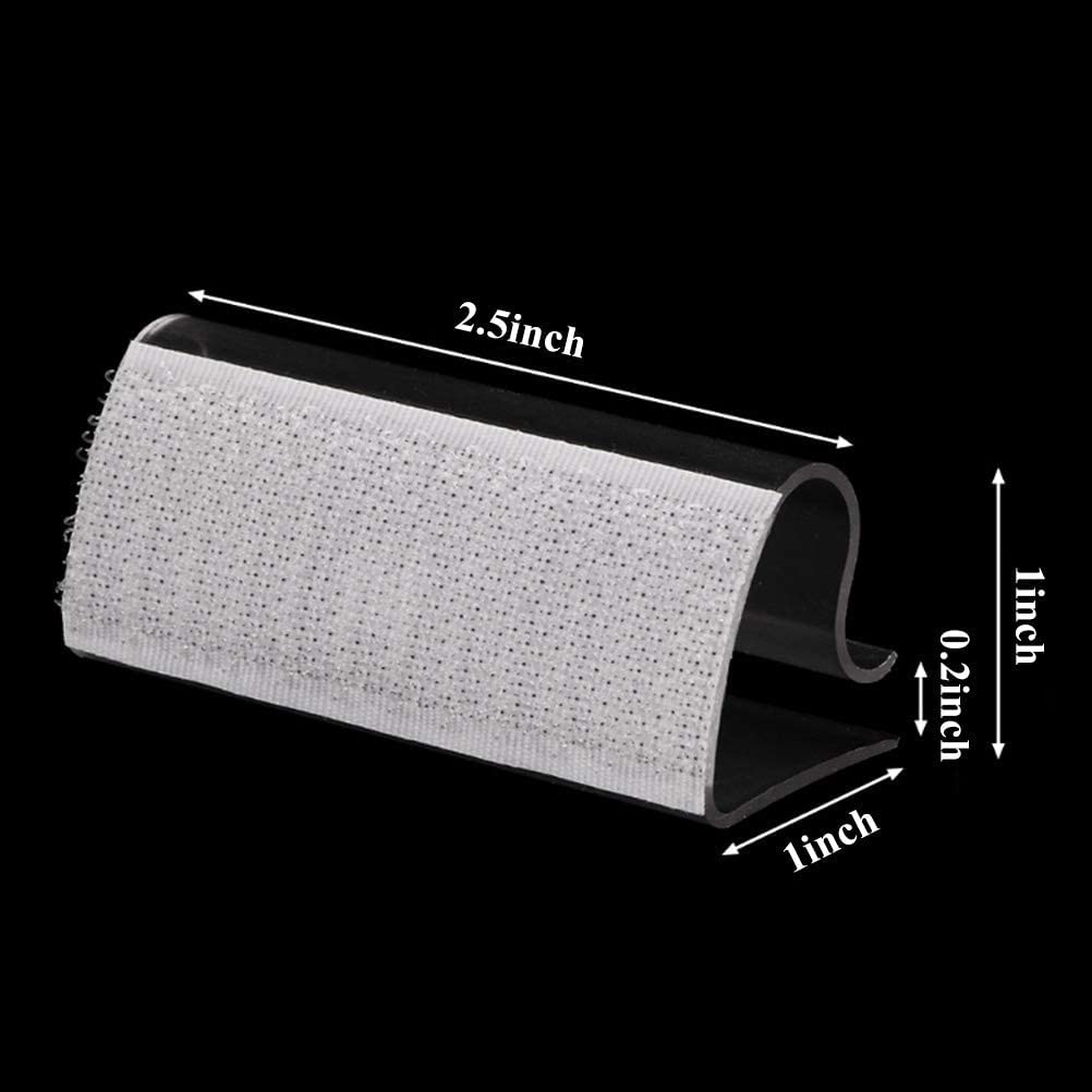 50 Pack Clear Plastic Table Skirt Clips with Hook Fastener - 0.6
