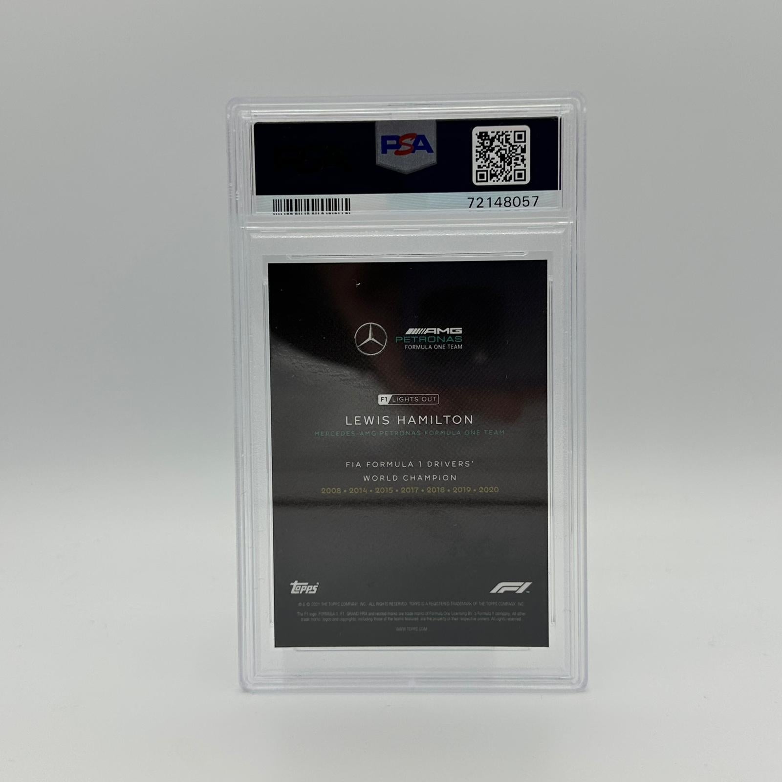 PSA 8 Graded 20/99 Lewis Hamilton Formula 1 World Champion Trading Card - Perfect for Collectors, Sports Memorabilia Enthusiasts & F1 Fans Display