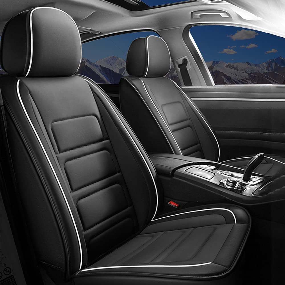 Premium Waterproof Faux Leather Car Seat Covers Full Set - Custom Fit for Ford Focus 2008-2018 Models | Airbag Compatible | Durable Vehicle Seat Protectors for Daily Commute & Road Trips