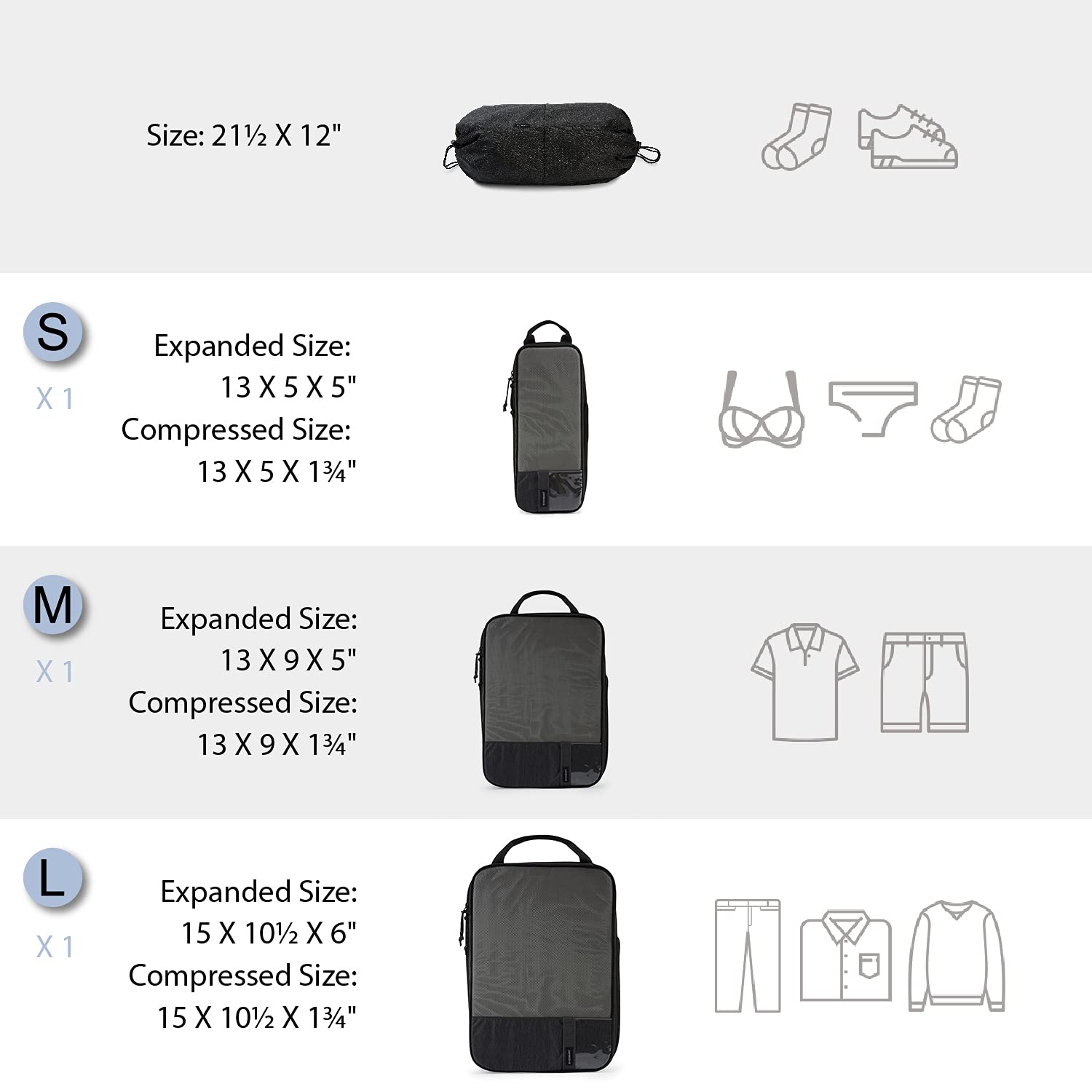 BAGSMART 6/4/2 Set Travel Compression Packing Cubes - Lightweight Luggage Organizer for Suitcase, Durable Travel Accessories & Vacation Essentials (Perfect for Business Trips, Vacations & Backpacking)