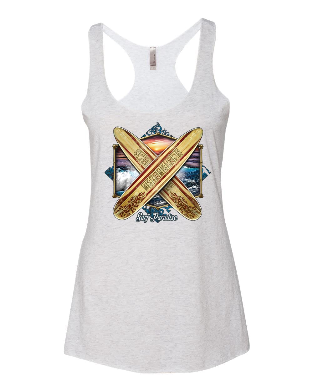 Premium Surfing Board Sports Tri-Blend Racerback Tank Top for Women & Men - Breathable Quick-Dry Activewear for Surfing, Beach, Yoga & Summer Outdoor Activities