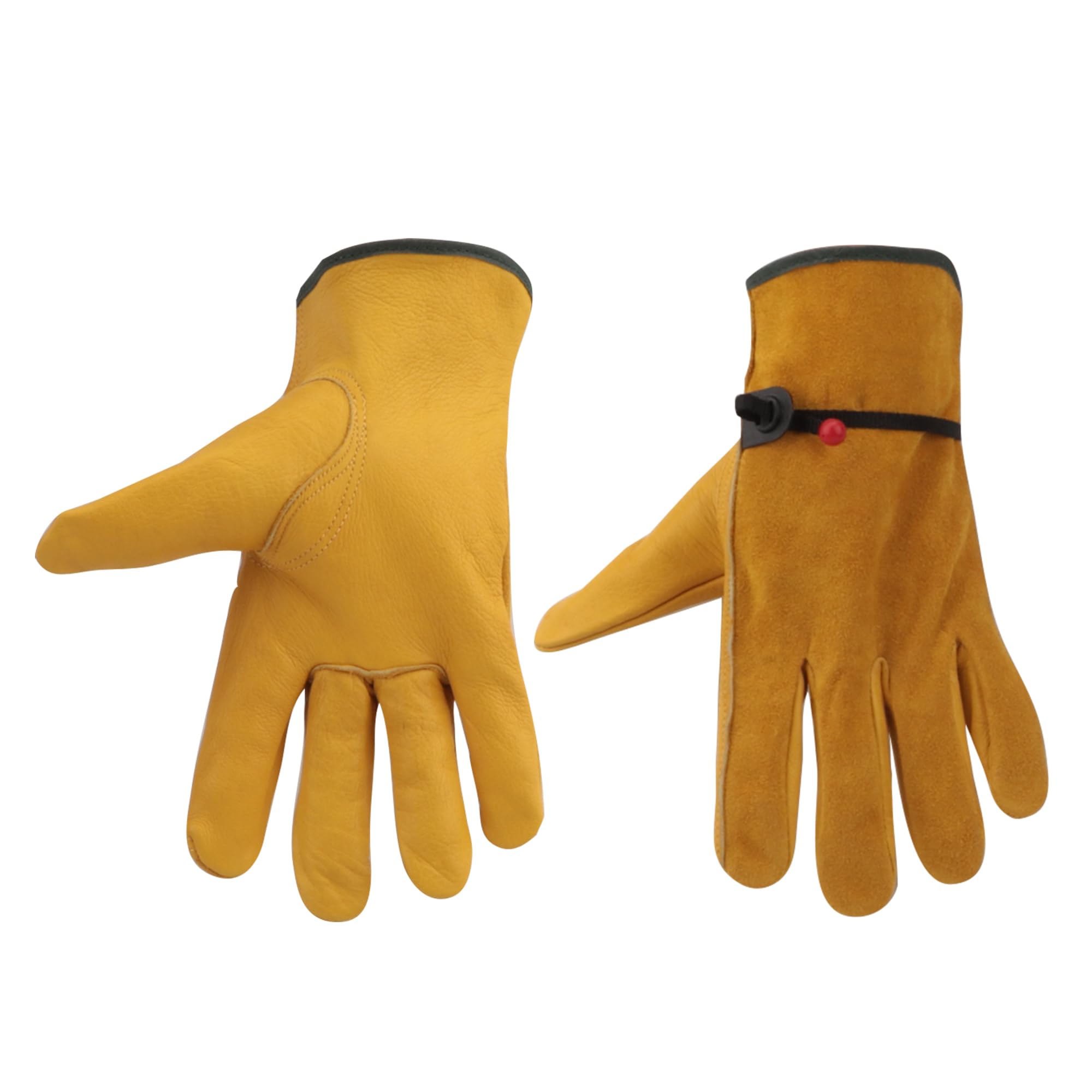 Premium Cowhide Leather Work Gloves for Men & Women - Durable Gardening, Driving & Outdoor Activities Gloves - Perfect for Construction, Yard Work & Motorcycle Riding