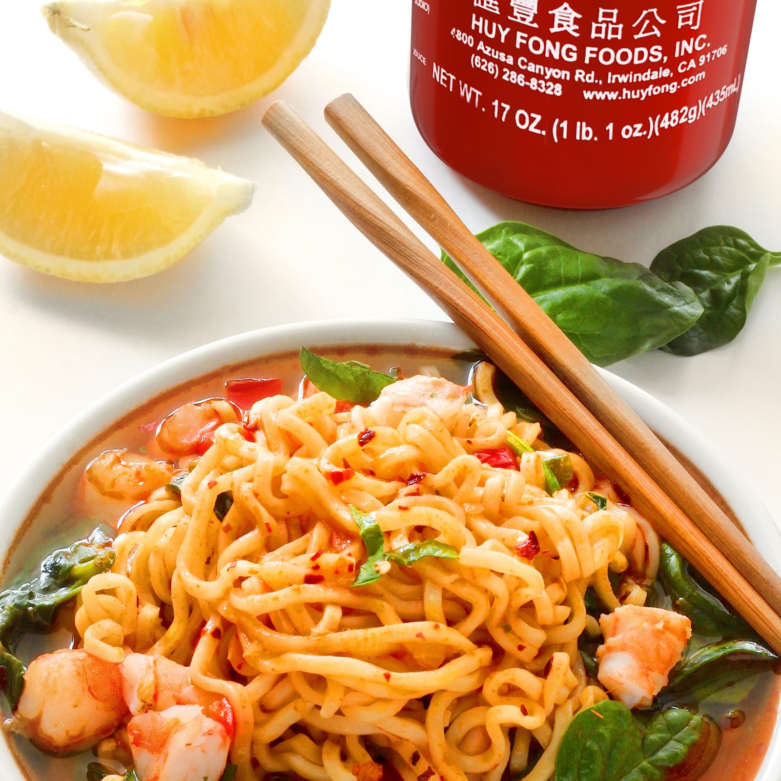 Original Huy Fong Sriracha Hot Chili Sauce - 17 Oz (Pack of 2) | Premium Spicy Sriracha with Chili Pepper | Perfect for Asian Cuisine, Pho, Noodles, Burgers & Cooking