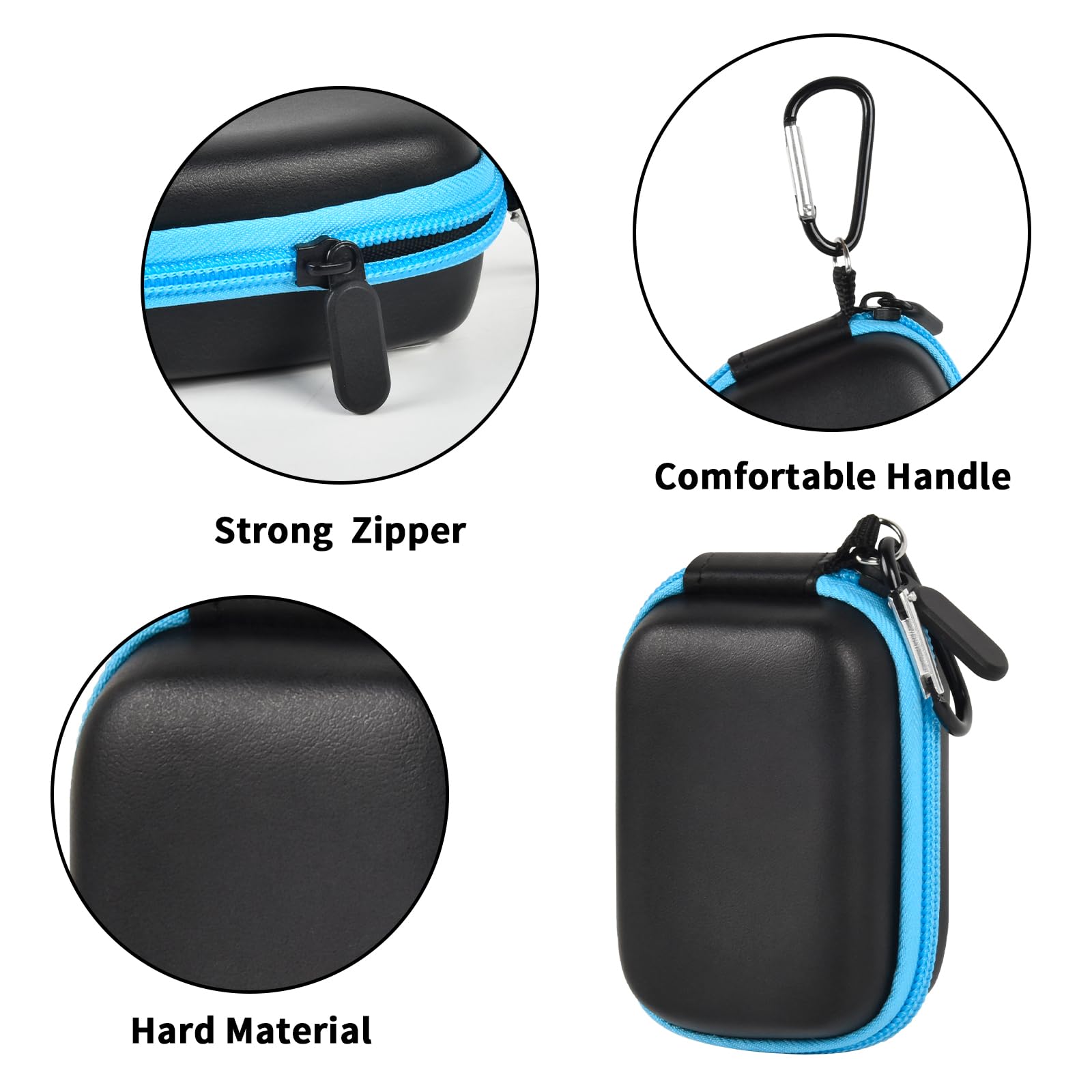 Noxgear 39g Wearable Bluetooth Clip Speaker Carrying Case - Magnetic Clip-On Portable Storage Holder with Pocket for Cables & Carabiner (Black) - Perfect for Travel, Hiking, and Outdoor Adventures