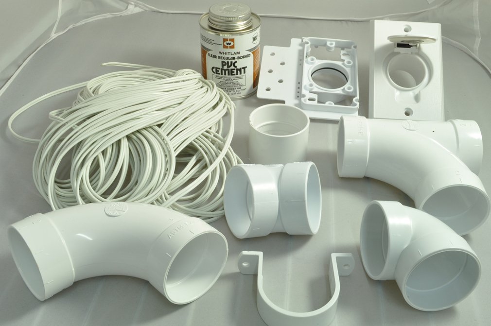 Central Vacuum Cleaner 4-Inlet Installation Kit 06-0687-07 - Complete Home Cleaning System for Multi-Room Setup