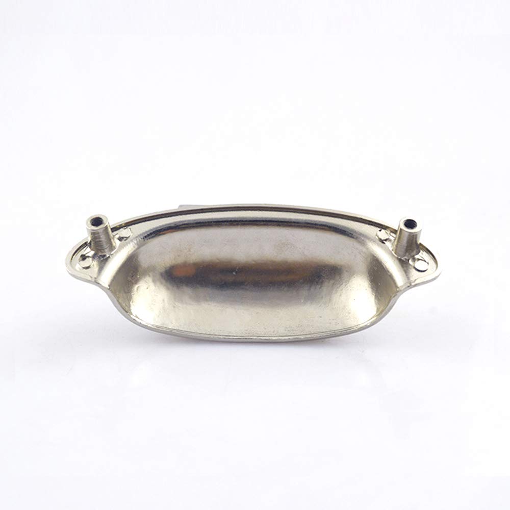 Vintage Farmhouse Cup Pull Handles for Cabinet & Drawer - Chrome Shell Design