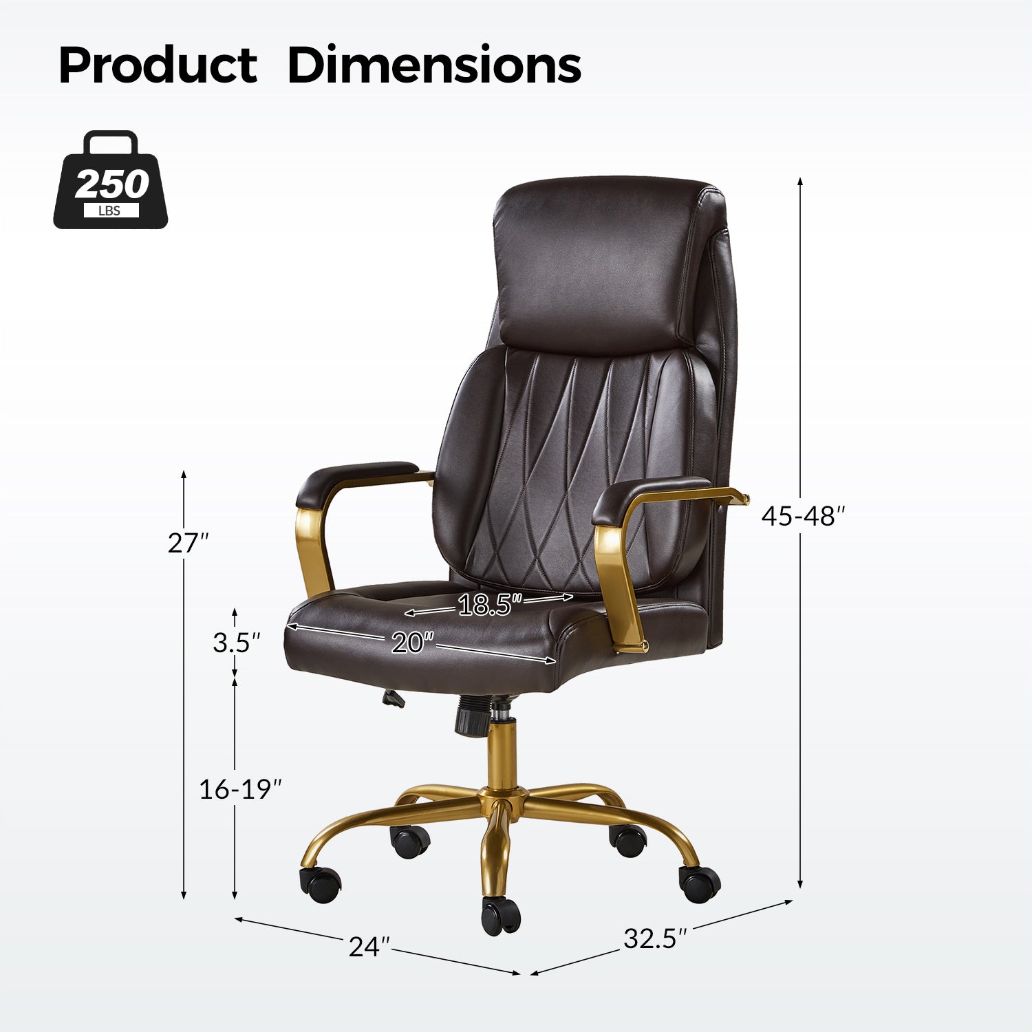 Ludwig Ergonomic Office Chair with Adjustable Lumbar Support - Comfortable Mesh Back Computer Desk Chair for Home & Office Workspaces