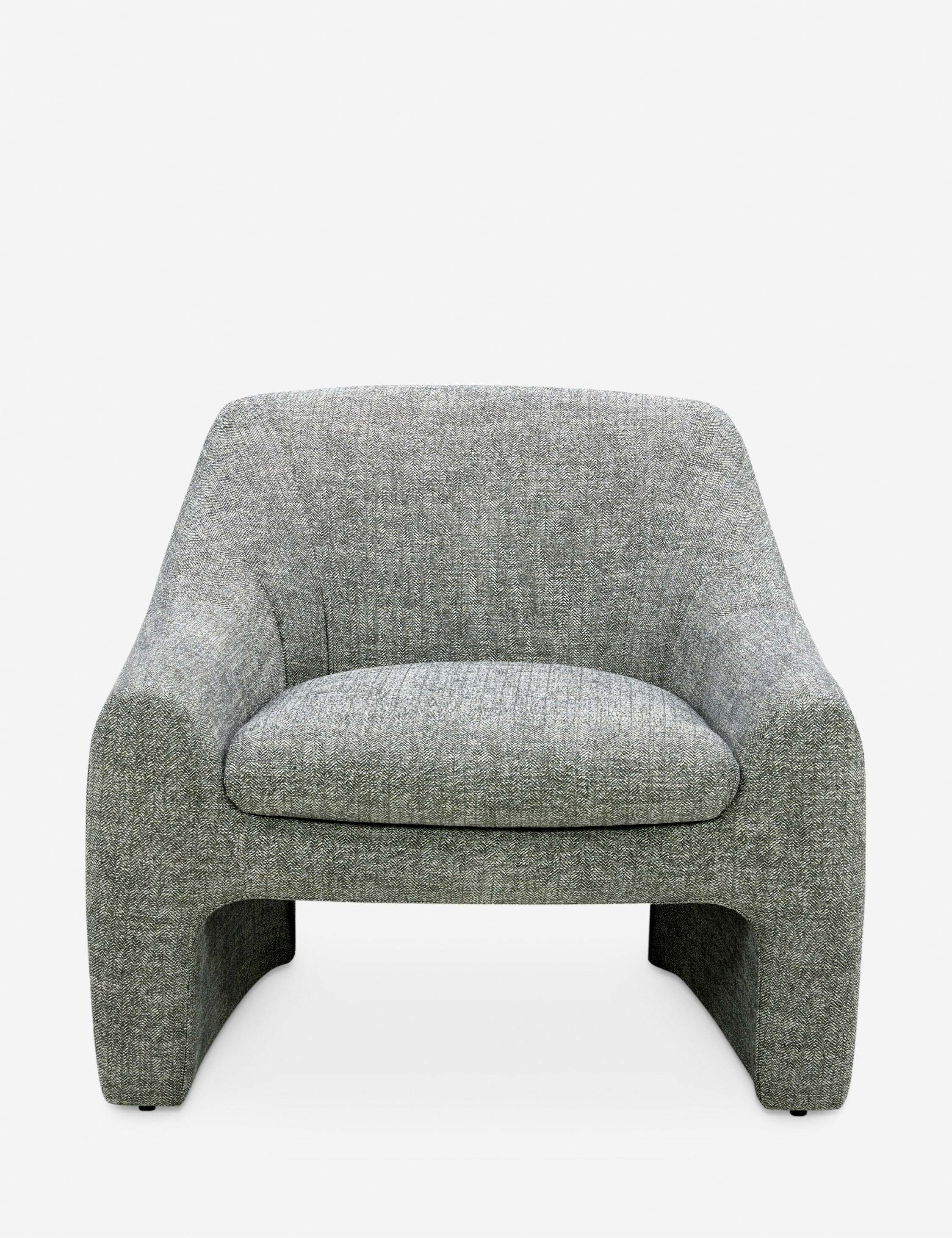 Adelia Accent Chair - Mid Century Modern Upholstered Armchair with Wooden Legs for Living Room, Bedroom or Office - Comfortable Lounge Chair in Grey Fabric (Home Decor & Furniture)