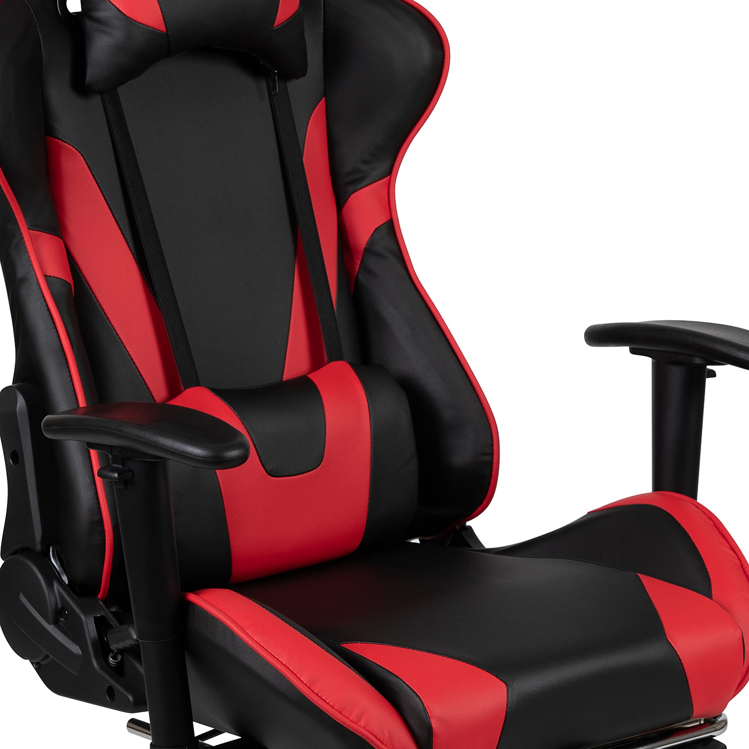 Flash Furniture Red Gaming Desk & Reclining Gaming Chair Set with Cup Holder, Headphone Hook - Ergonomic Computer Desk & Chair Combo for PC Gamers, Streaming, Home Office Setup