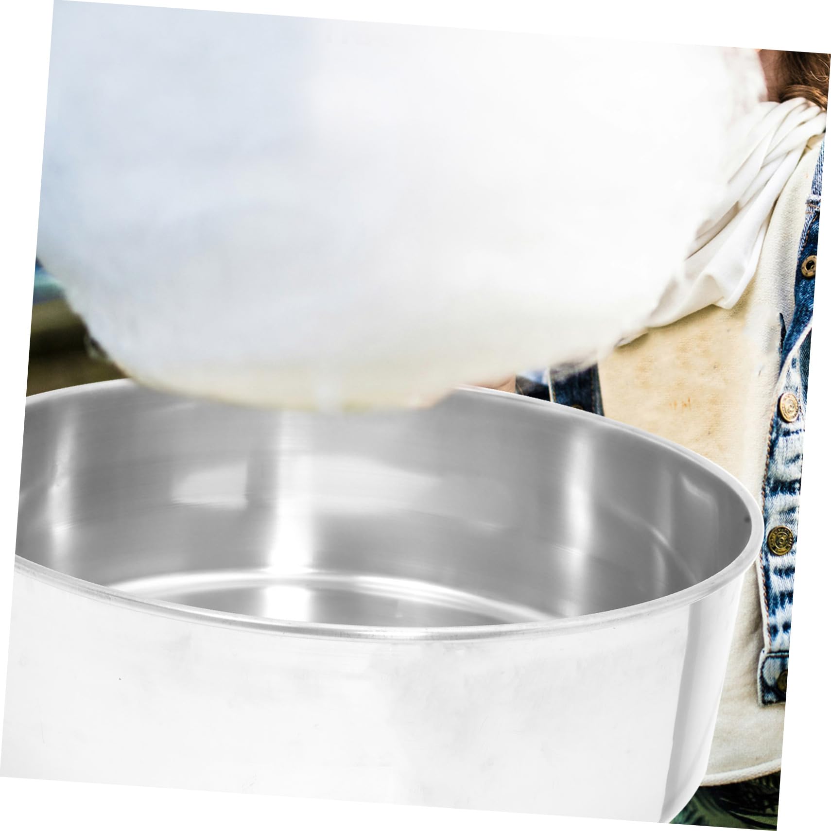 PRETYZOOM 38cm Stainless Steel Cotton Candy Machine Bowl - Replacement Basin for Candy Floss Maker, Commercial & Home Use - Perfect for Parties, Carnivals, and Dessert Shops