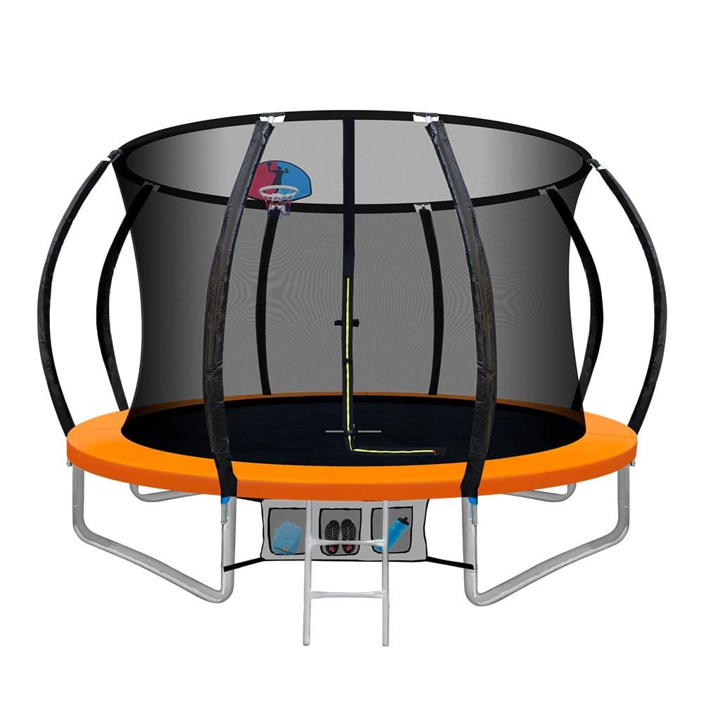 Everfit 10FT Round Trampoline with Basketball Hoop - Kids Outdoor Play Equipment with Safety Net & Padding - Perfect Birthday Gift for Children - Great for Backyard, Garden, and Outdoor Family Fun