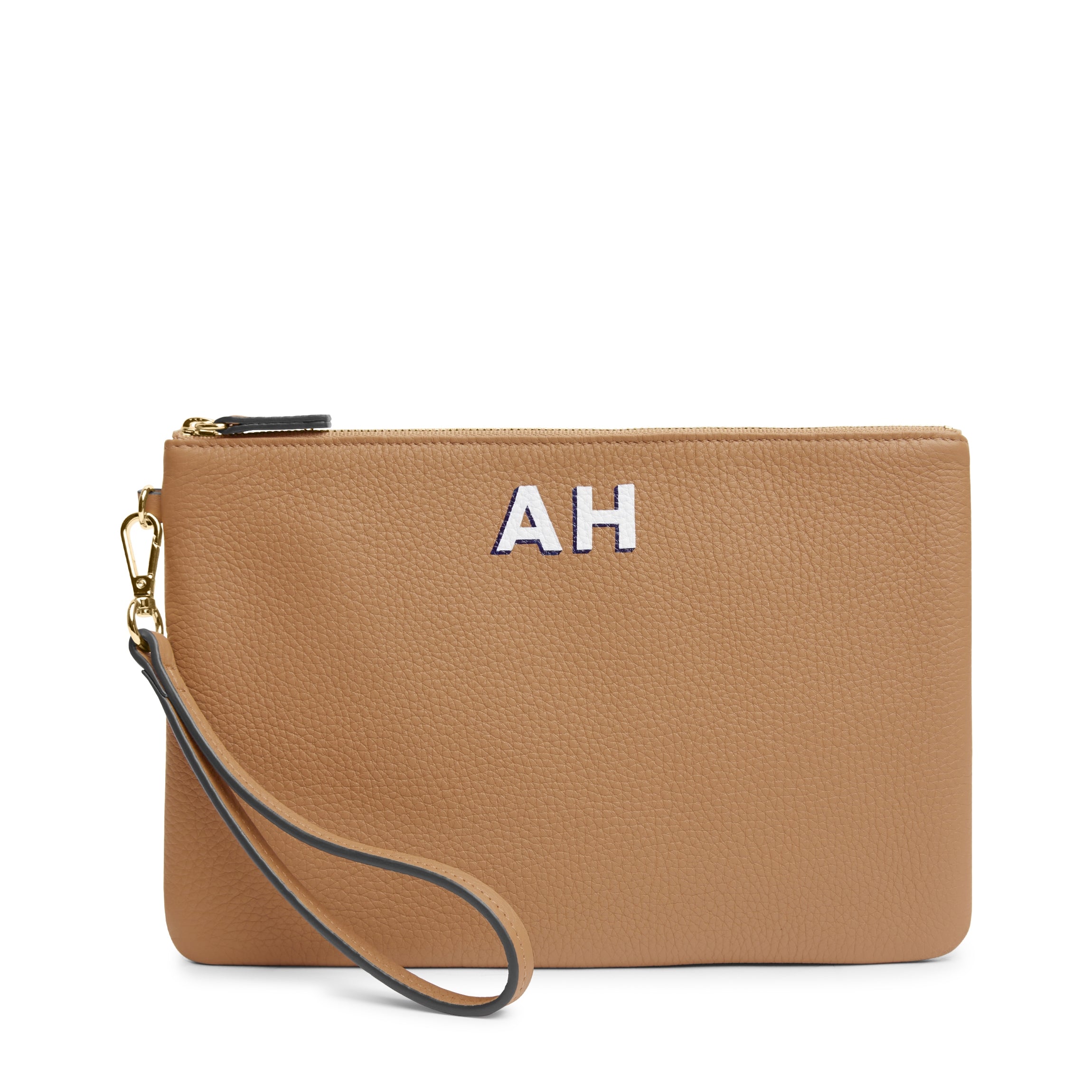 Medium Crossbody Wristlet Pouch in Camel Color - Perfect for Everyday Essentials, Travel & Events