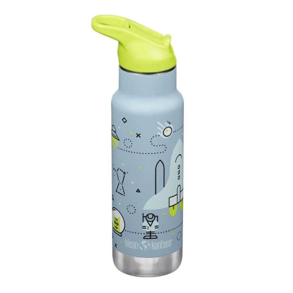 Klean Kanteen Kids 12oz (355ml) Insulated Water Bottle with Flip Seal Sport Cap & Straw - Leakproof Stainless Steel Bottle for School, Sports, Outdoor Activities
