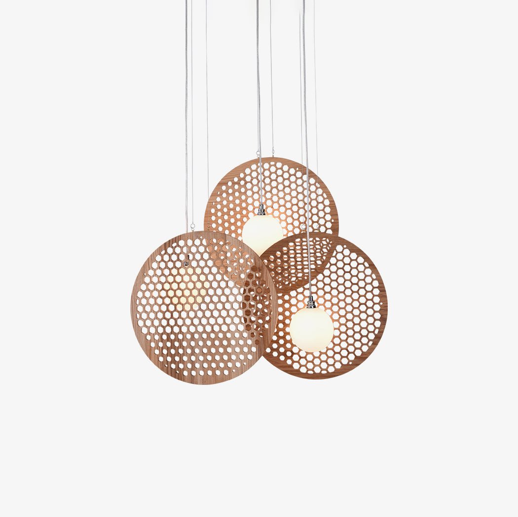 Elegant Bee Plate Chandelier - Vintage Honeycomb Ceiling Light Fixture for Dining Room, Bedroom & Living Room Decor