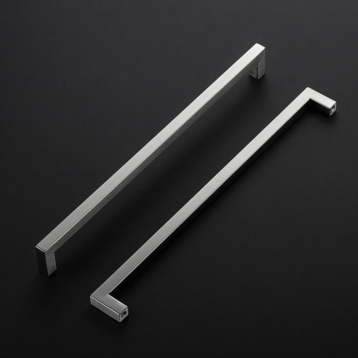 Ravinte 25 Pack Brushed Nickel Cabinet Pulls - 12-3/5 Inch Stainless Steel Square Kitchen Cabinet Handles with Screws & Screwdriver - Perfect for Modern Kitchen Cabinets, Bathroom Vanities & Furniture Drawers