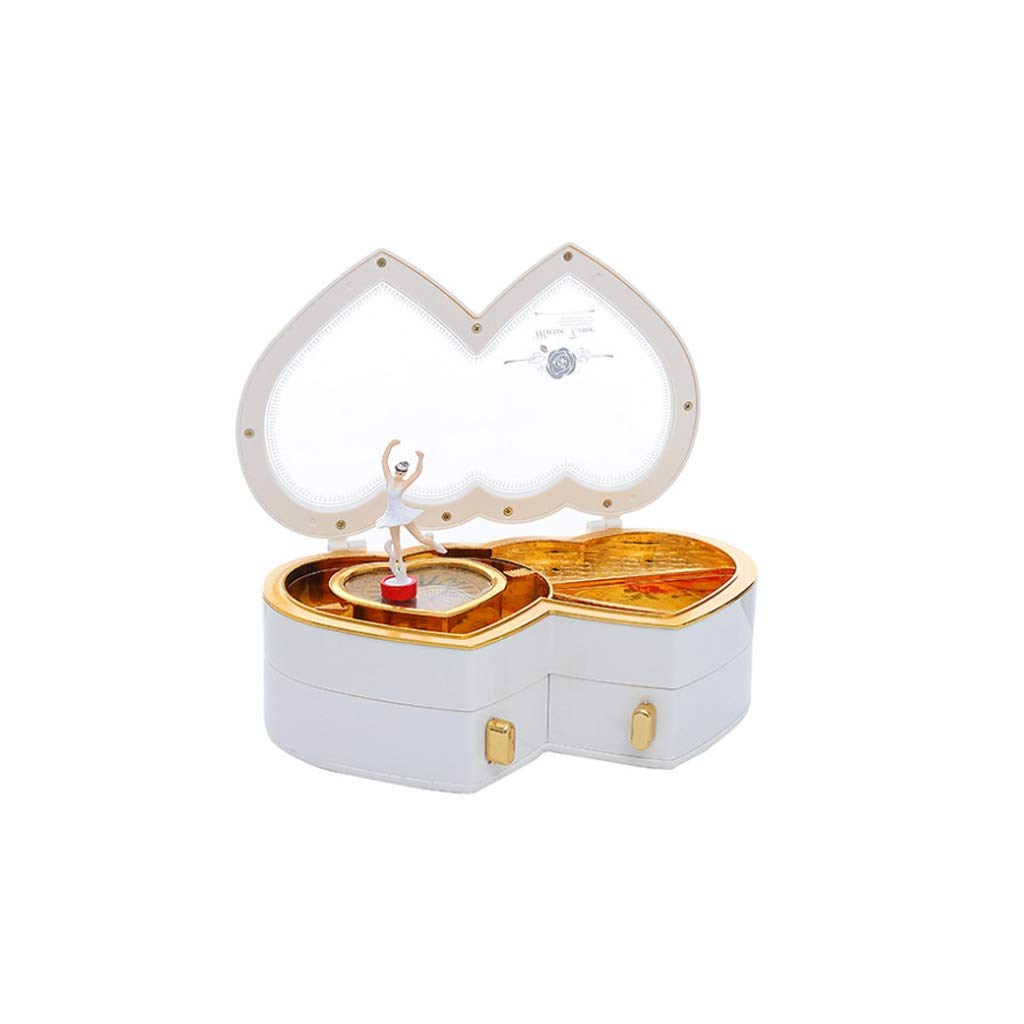 SFYSP Musical Jewelry Box - Double Heart Dancing Girl, Birthday Gift for Kids, Girlfriend, Romantic & Cute Music Box - Perfect for Valentine's Day, Anniversary & Special Occasions