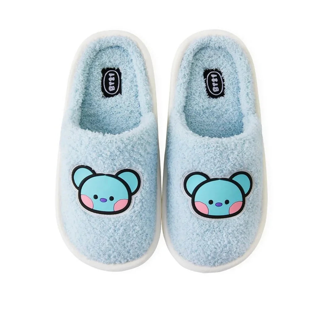 BT21 Koya Minini Boucle Slippers - Cute Cartoon House Slippers for Women & Girls, Soft Plush Indoor/Outdoor Slides for Home, Lounge, Dorm Room