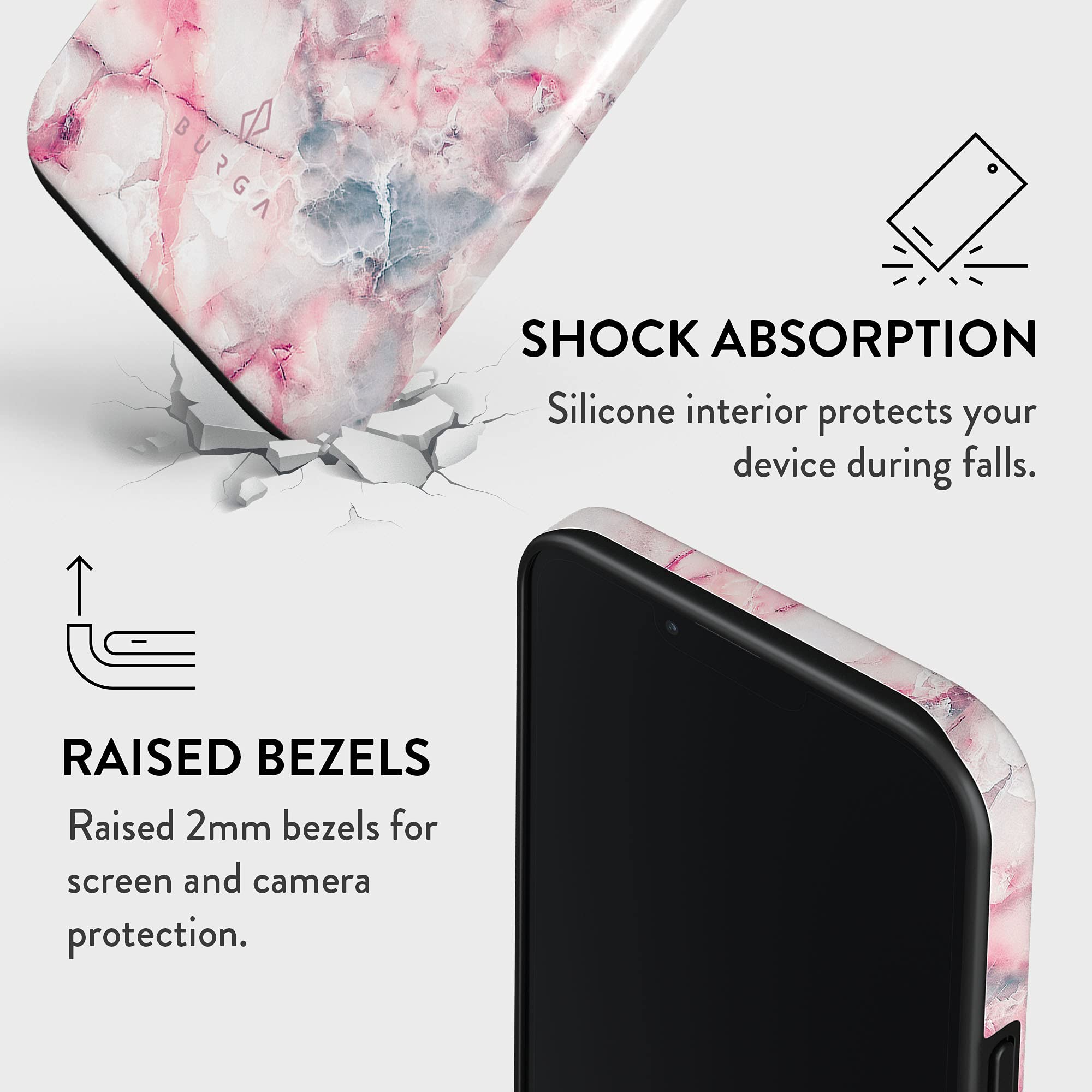 BURGA iPhone 14 Pro Max Case - Trendy Aesthetic Hard Shell Protective Cover with Cute Patterns for Women & Men | Perfect for Everyday Use, Travel & Style Protection