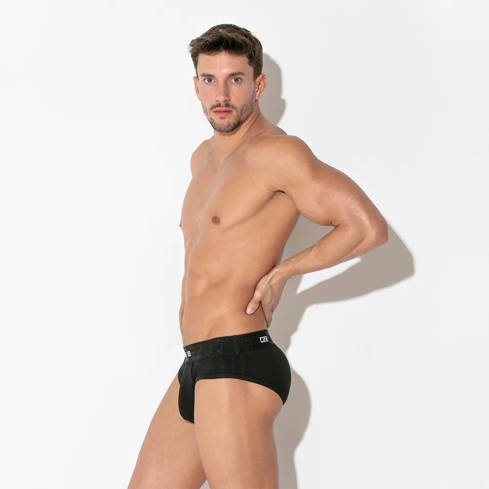 Code 22 Basic 3 Pack Cotton Briefs for Men - Soft Comfort Underwear in Black, White & Grey - Perfect for Everyday Wear, Gym & Travel