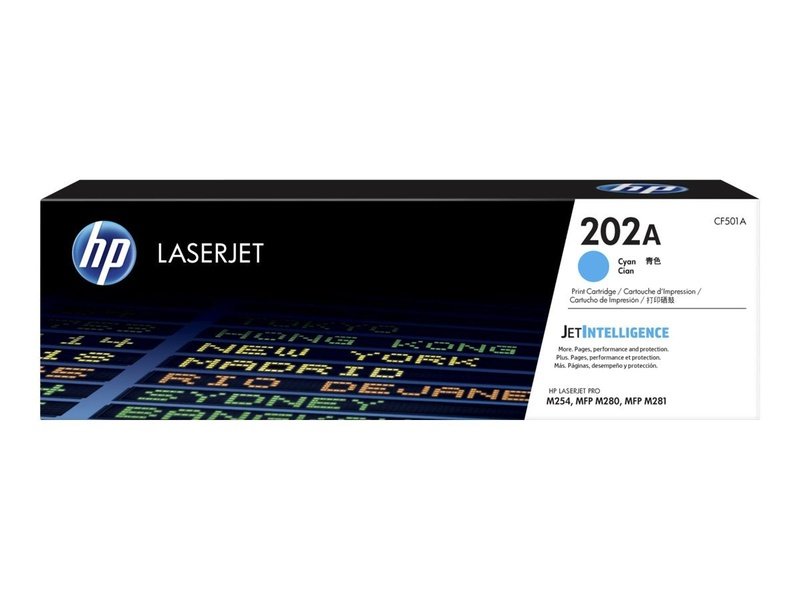 HP 202A Cyan Toner Cartridge - Compatible with HP M254 M280 M281 Printers - High-Yield Replacement for Home & Office Printing
