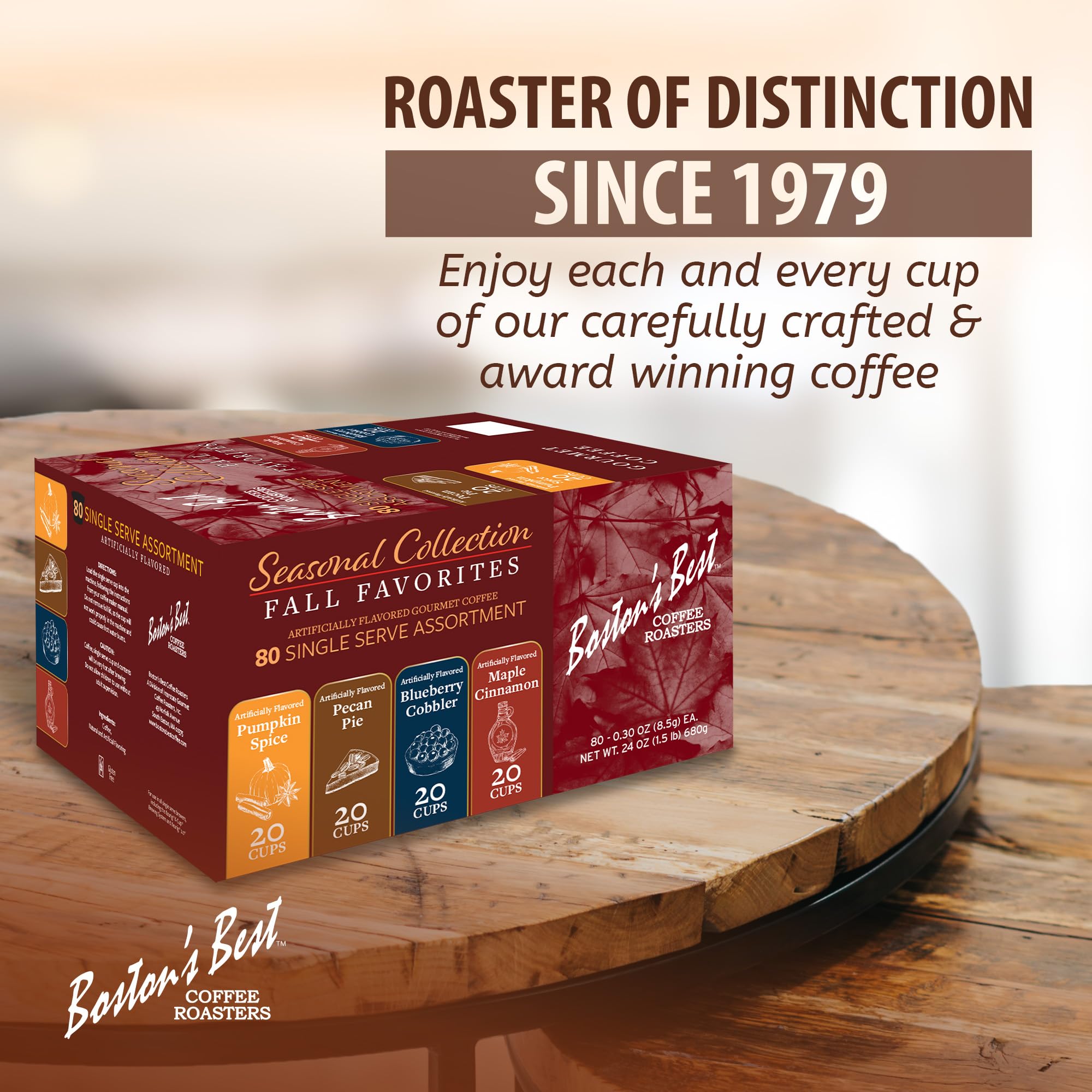 Boston's Best Fall Assortment Flavored Gourmet Coffee Pods - Medium Roast K-Cups (80 Count) for Keurig Brewers | Perfect for Autumn Mornings, Office Coffee Breaks & Cozy Evenings