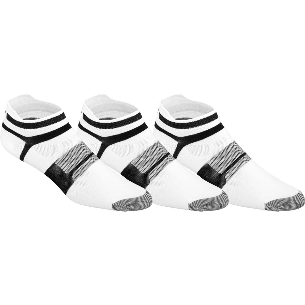ASICS Quick Lyte Single Tab Running Socks - White/Black - Breathable & Cushioned for Men & Women - Perfect for Jogging, Gym Workouts & Athletic Performance