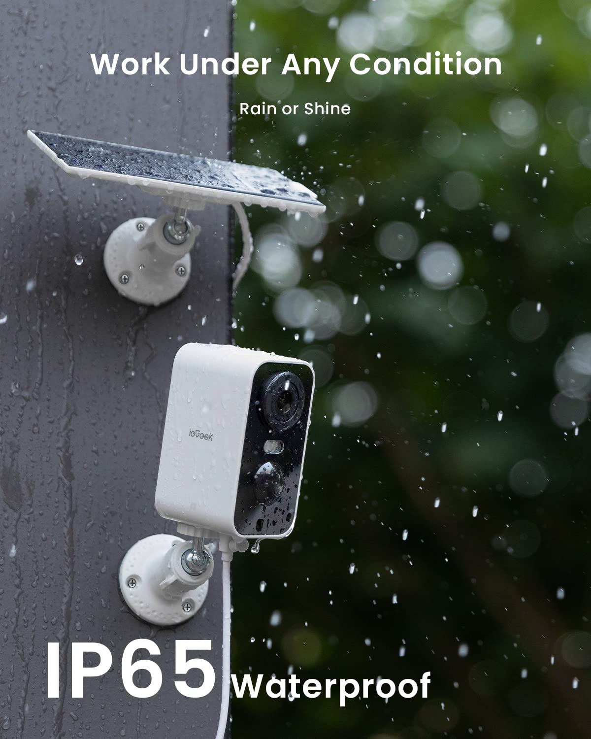 ieGeek 5MP Solar Security Camera Outdoor Wireless - Color Night Vision, Battery Powered CCTV Camera System, WiFi Home Security Camera with Motion Detection, Floodlight Alarm & Alexa Compatibility | Perfect for Backyard, Garage & Property Surveillance