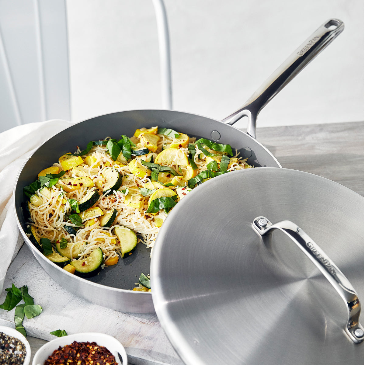 Premium GP5 10-Piece Stainless Steel Cookware Set with Mirror Handles - Professional Kitchen Cookware for Home Chefs, Perfect for Boiling, Frying & Serving Dishes