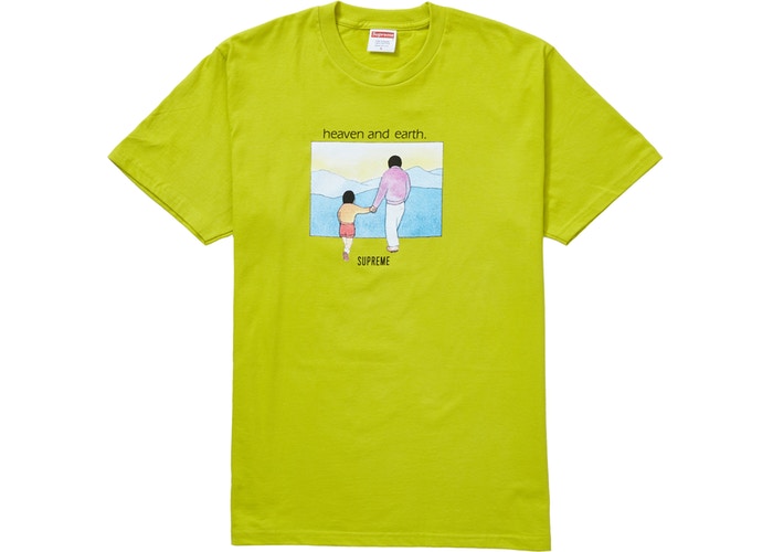 Supreme Heaven and Earth Graphic T-Shirt - Sulfur Yellow - Stylish Streetwear for Men & Women - Perfect for Casual Outfits, Concerts, and Urban Fashion