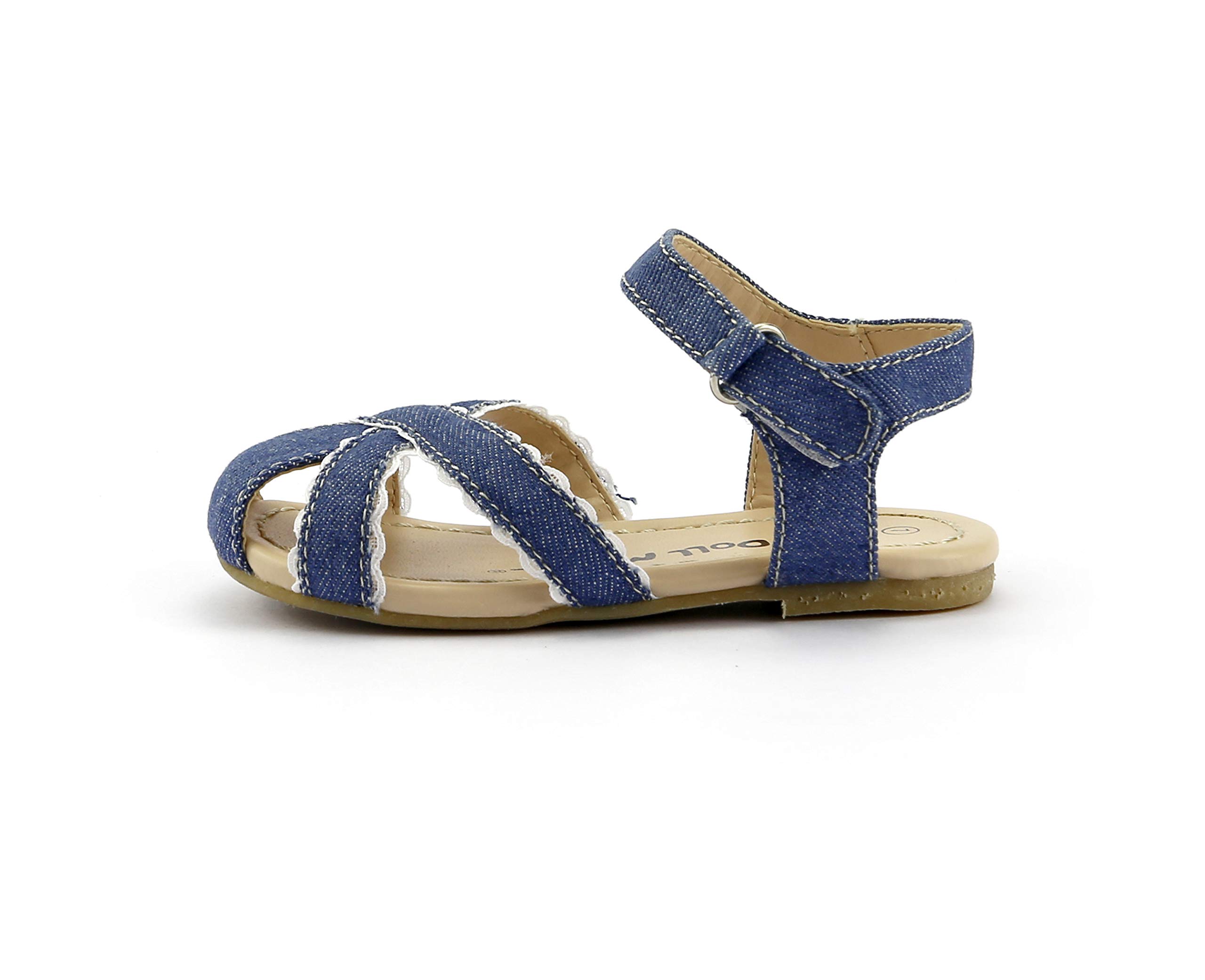 Girl's Summer Strap Sandals - Flat Comfortable Outdoor Sandals for Toddler & Little Kids | Perfect for Beach, Park & Playdates