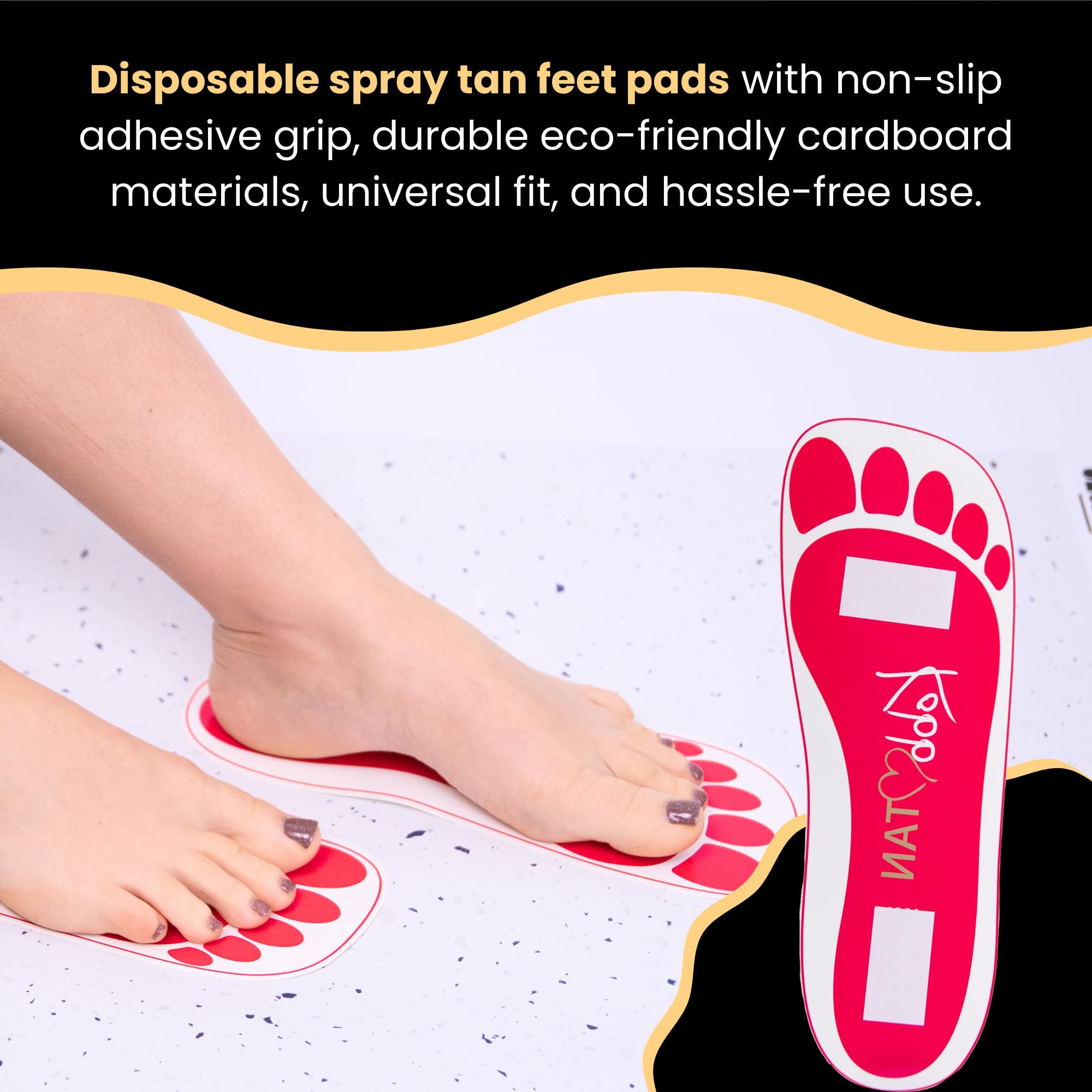 60 Pairs (120 Feet) Pink Spray Tan Feet Pads for Sunless Tanning - Prevent Stains & Protect Skin During Salon or At-Home Tanning Sessions