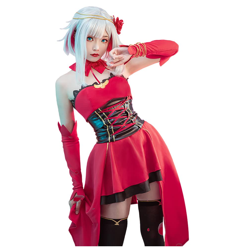 MPHX Takt op.Destiny Anime Cosplay Costume Set with Pink Wig & Keychain Accessories - Perfect for Conventions, Halloween, and Anime Themed Parties
