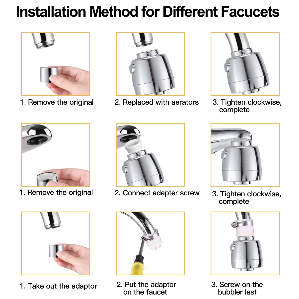 360° Flexible Kitchen Faucet Spray Head - 2 Mode Adjustable Water Saving Tap Nozzle with Removable Filter | Perfect for Washing Dishes, Cleaning Sinks & Filling Pots
