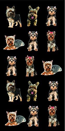 Colorful Dog Print Beach Towel - Yorkie Design, Soft & Absorbent, Large Size for Pool, Beach & Bath | Perfect for Summer Vacations, Travel & Outdoor Activities