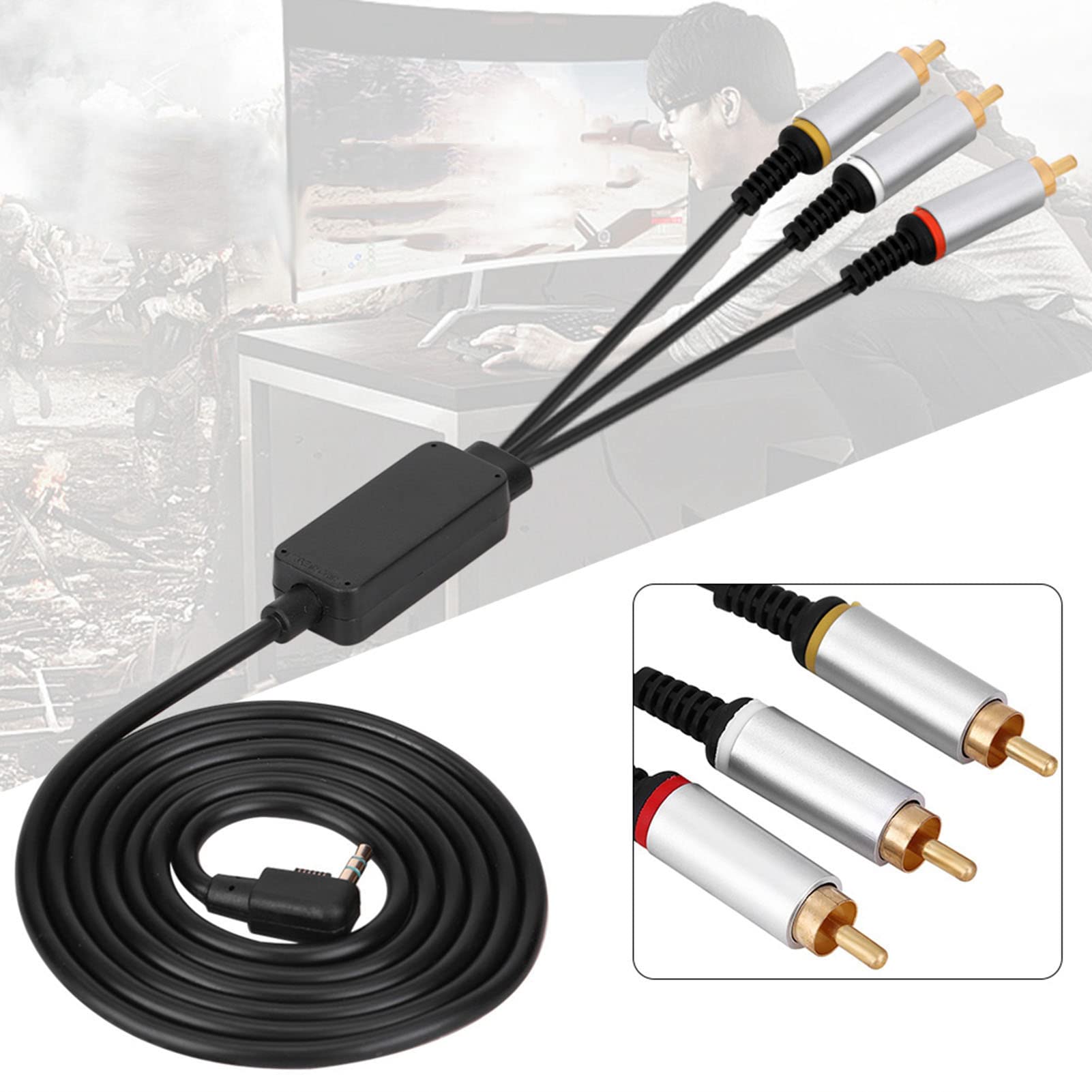 1.5M ABS TV AV Cable - High-Quality Audio Video Cord for 2000 & 3000 Series Composite Devices | Perfect for Home Theater, Gaming Consoles & Multimedia Setups