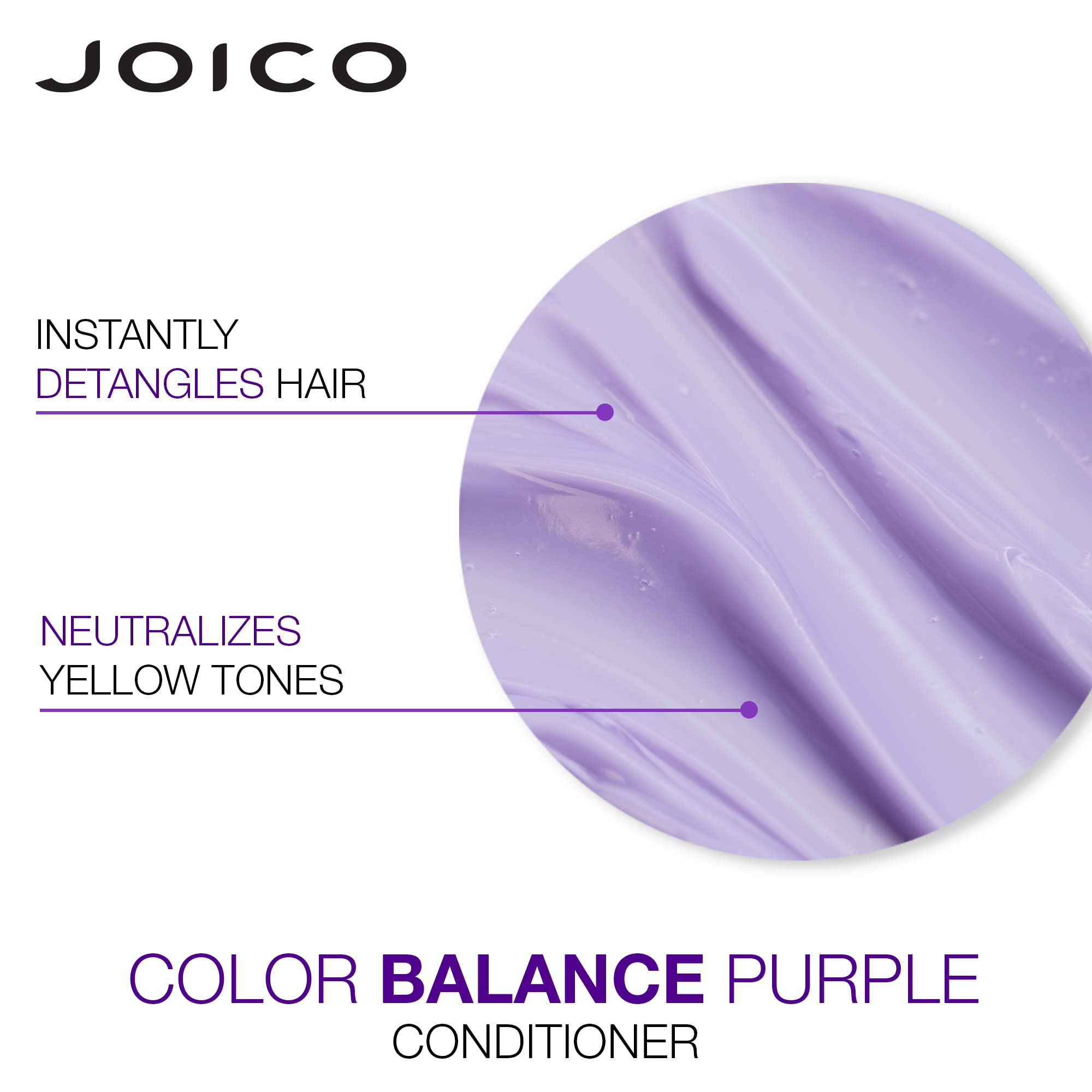 Joico Color Balance Purple Shampoo & Conditioner Set - Toning Treatment for Blonde, Silver & Gray Hair | Neutralizes Brassiness & Yellow Tones | Enhances Shine & Color Vibrancy | UV Protection | Infused with Rosehip Oil & Green Tea Extract | Perfect for Salon-Quality Hair Care at Home