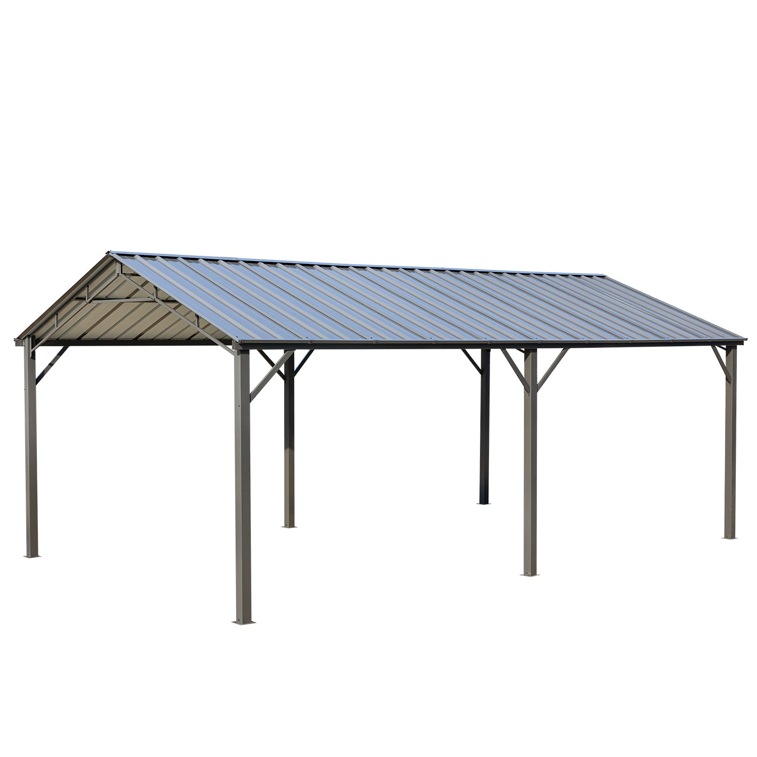 EROMMY 12x20 Galvanized Steel Carport with Weatherproof Roof - Perfect for Vehicle Shelter, Outdoor Storage & Backyard Protection