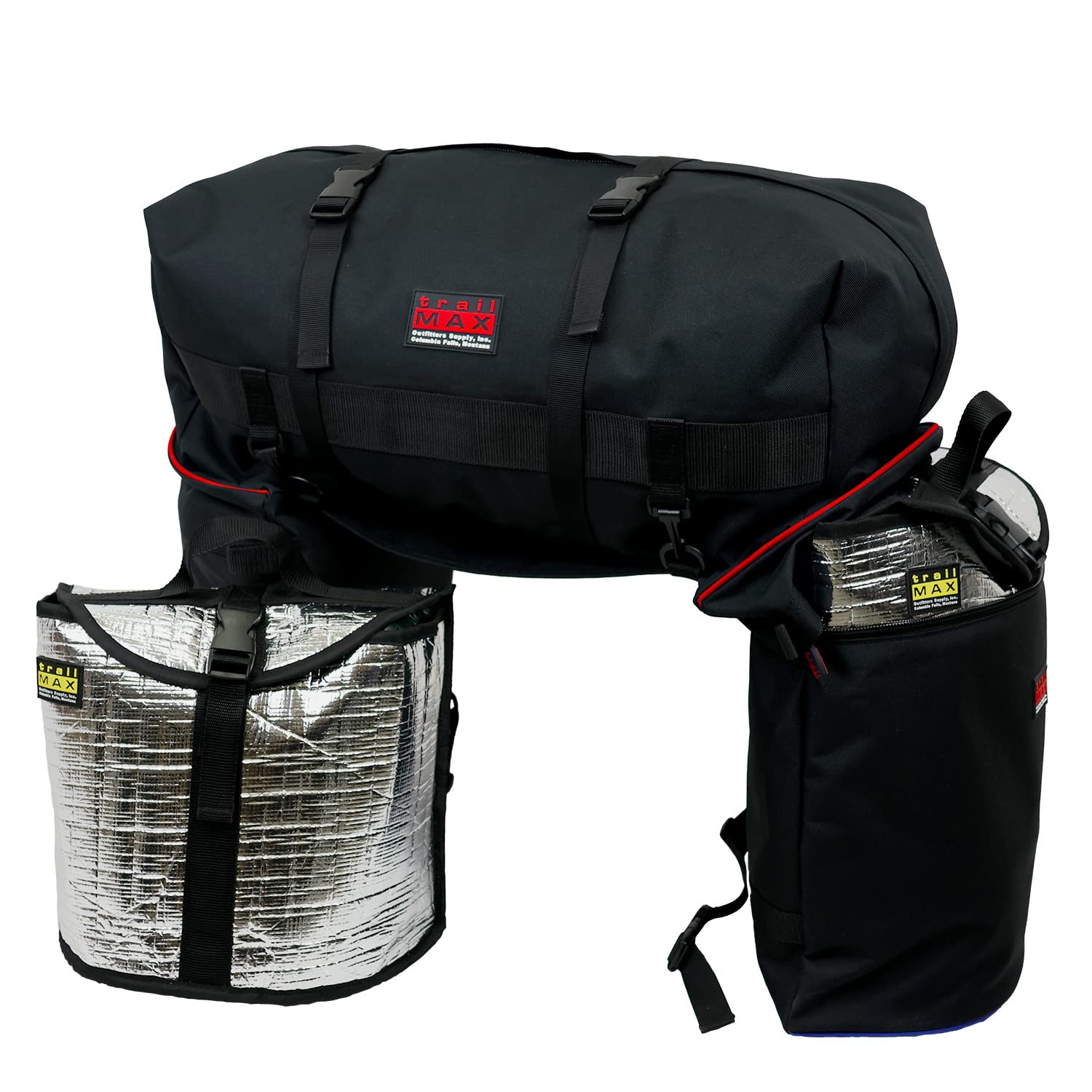 **TrailMax Large Insulated Horse Saddlebags for Trail Riding - Detachable Cantle Bag Included - Western & Endurance Saddle Accessories - Perfect for Long Rides & Outdoor Adventures**