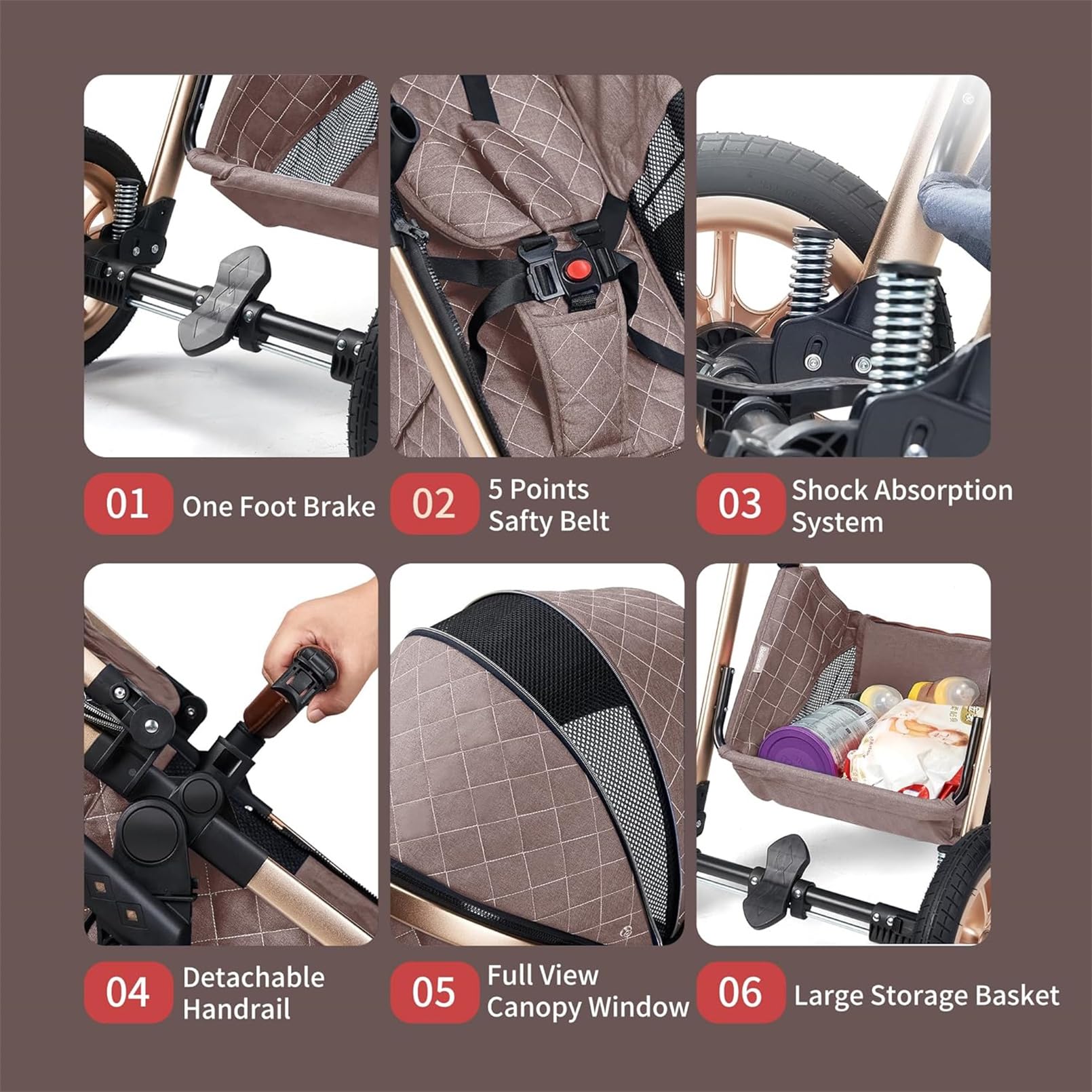3 in 1 Baby Stroller with Car Seat & Base - Lightweight Travel System, Foldable Aluminum Frame Stroller with High Landscape View - Perfect for Newborns to Toddlers (Grey) | Ideal for Shopping, Travel & Daily Walks